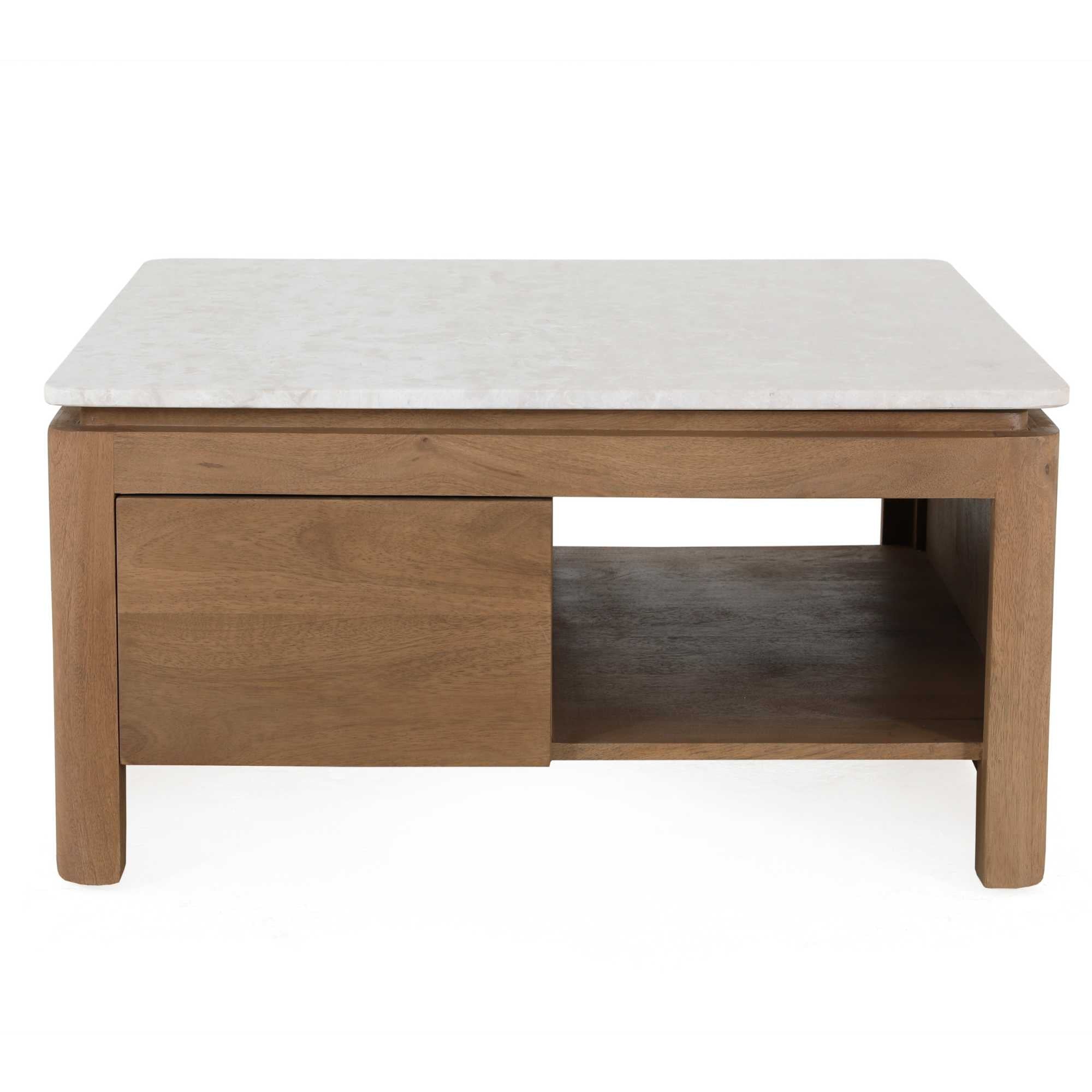 Vierkante Salontafel Dallas Naturel Mangohout 80 cm - Industrieelinhuis.nl