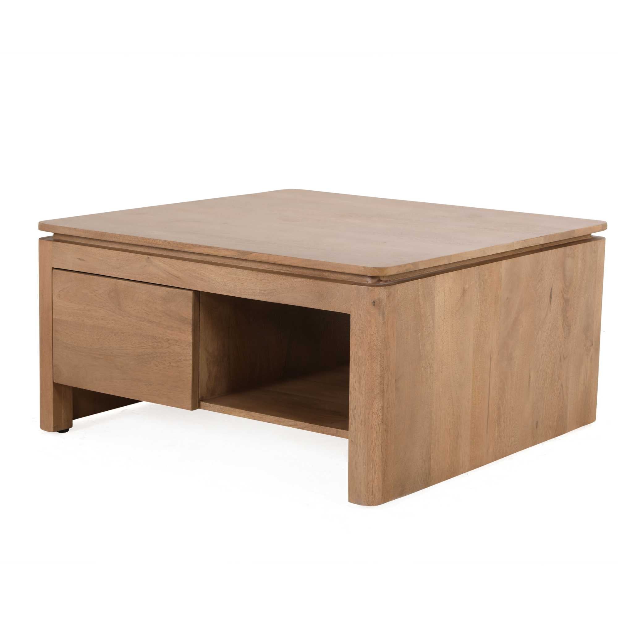 Vierkante Salontafel Dallas Naturel Mangohout 80 cm - Industrieelinhuis.nl