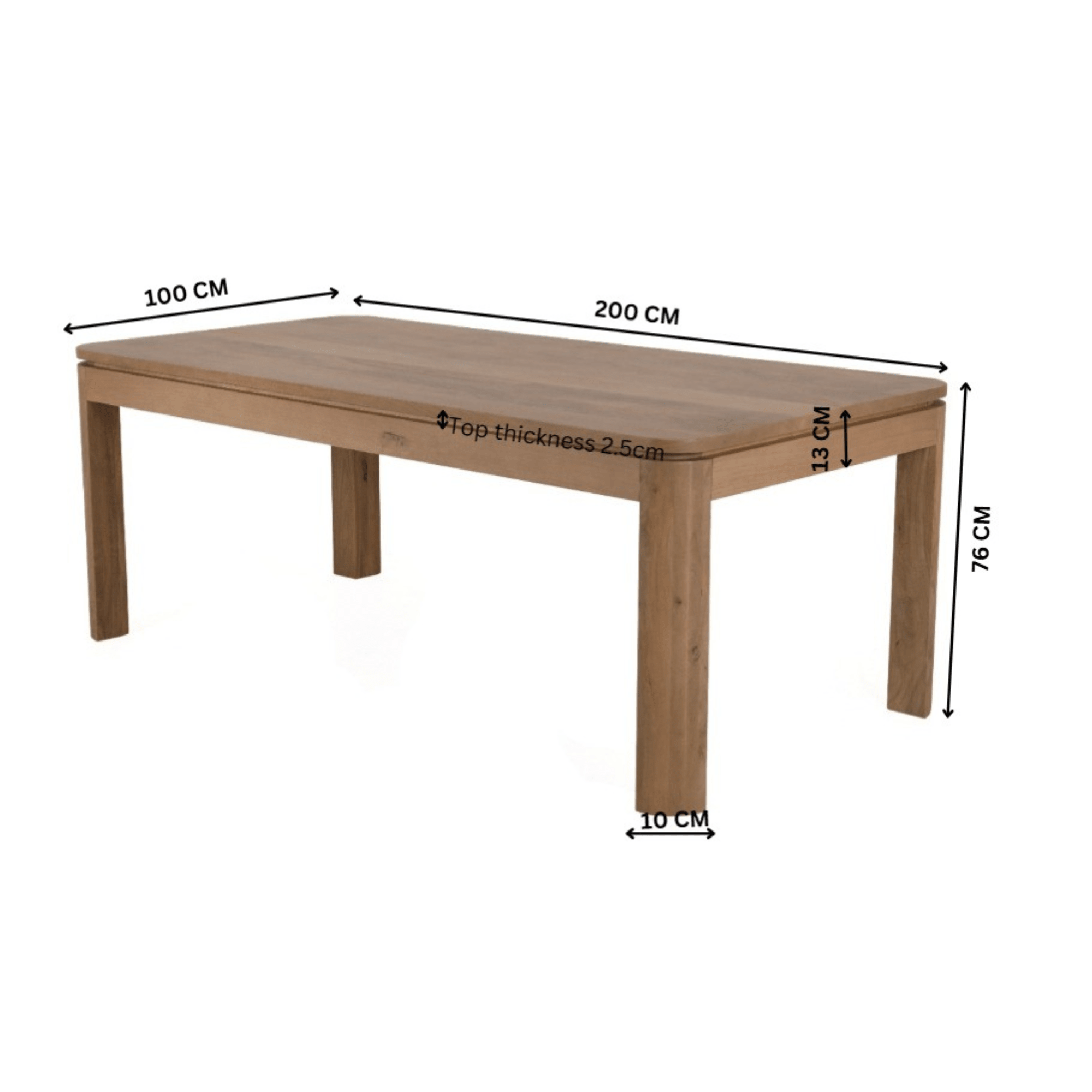 Eettafel Dallas Naturel Mangohout 200 cm