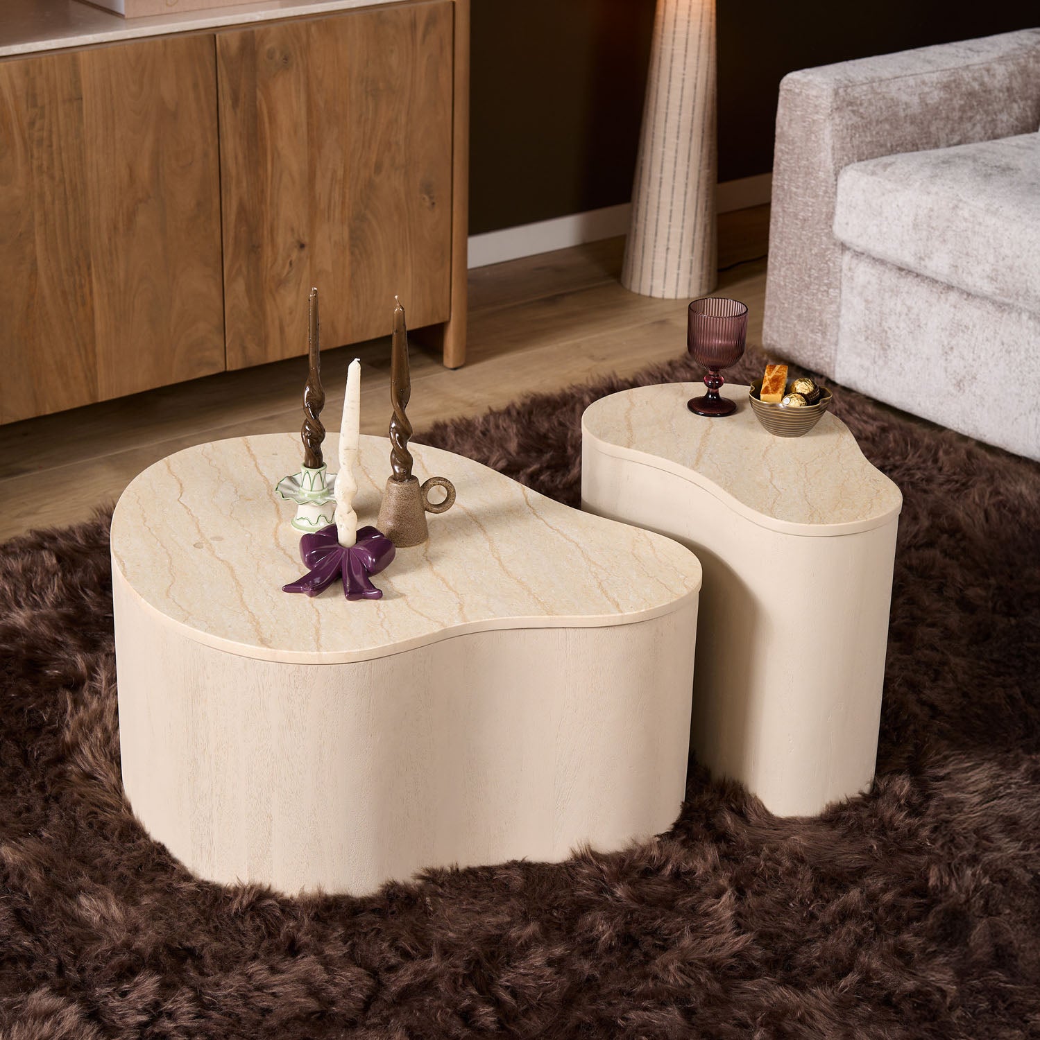 Organische Salontafel Lovi | 77 cm | Sand - Industrieelinhuis.nl