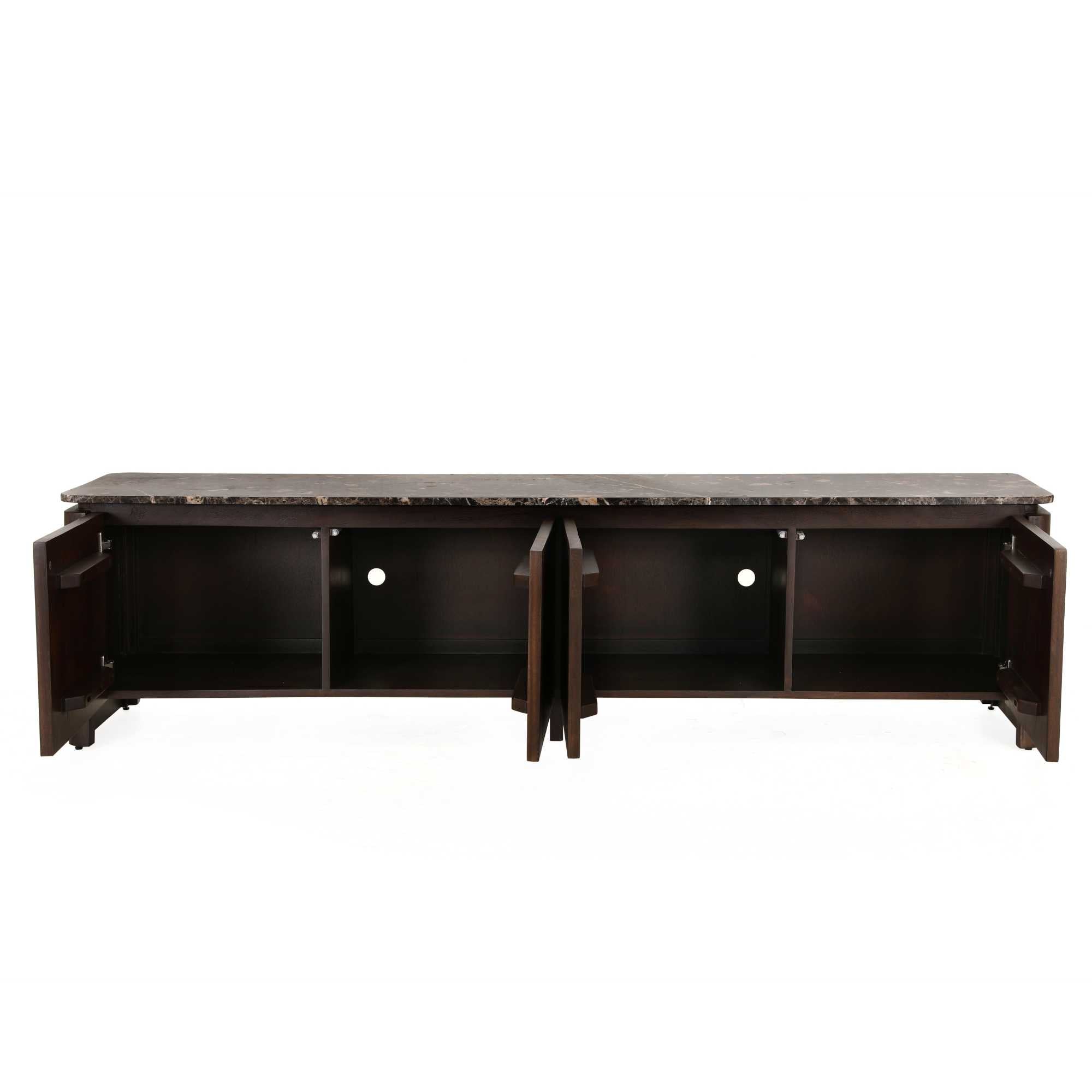 Tv meubel Dallas Bruin Mangohout 210 cm - Industrieelinhuis.nl