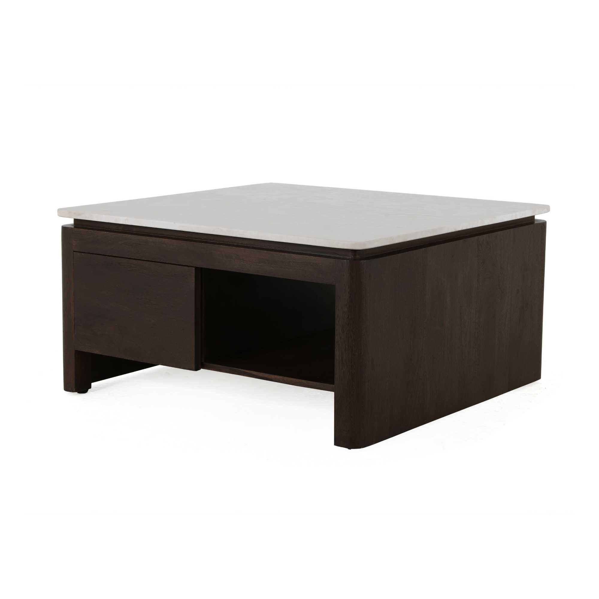 Vierkante Salontafel Dallas Bruin Mangohout 80 cm - Industrieelinhuis.nl
