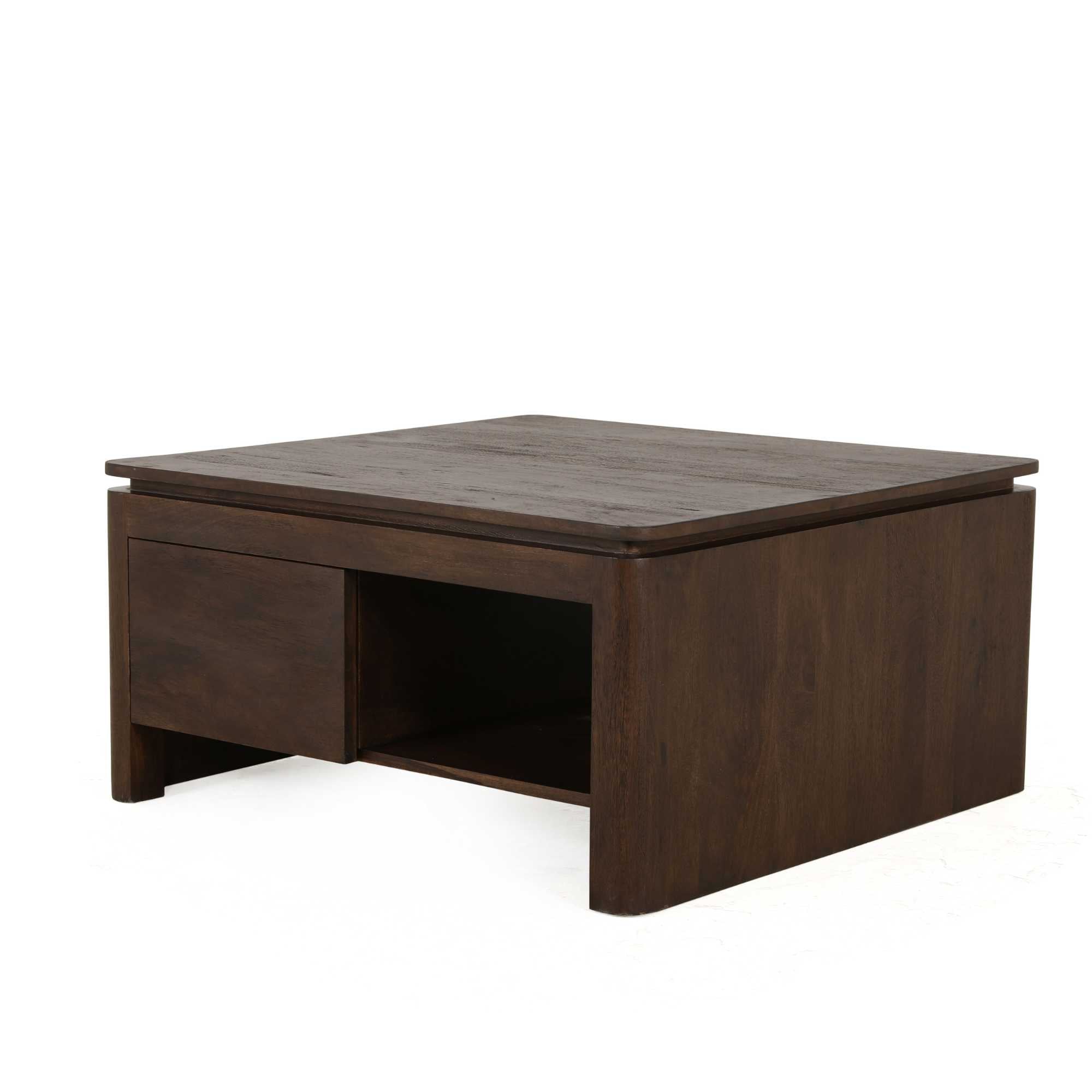 Vierkante Salontafel Dallas Bruin Mangohout 80 cm - Industrieelinhuis.nl