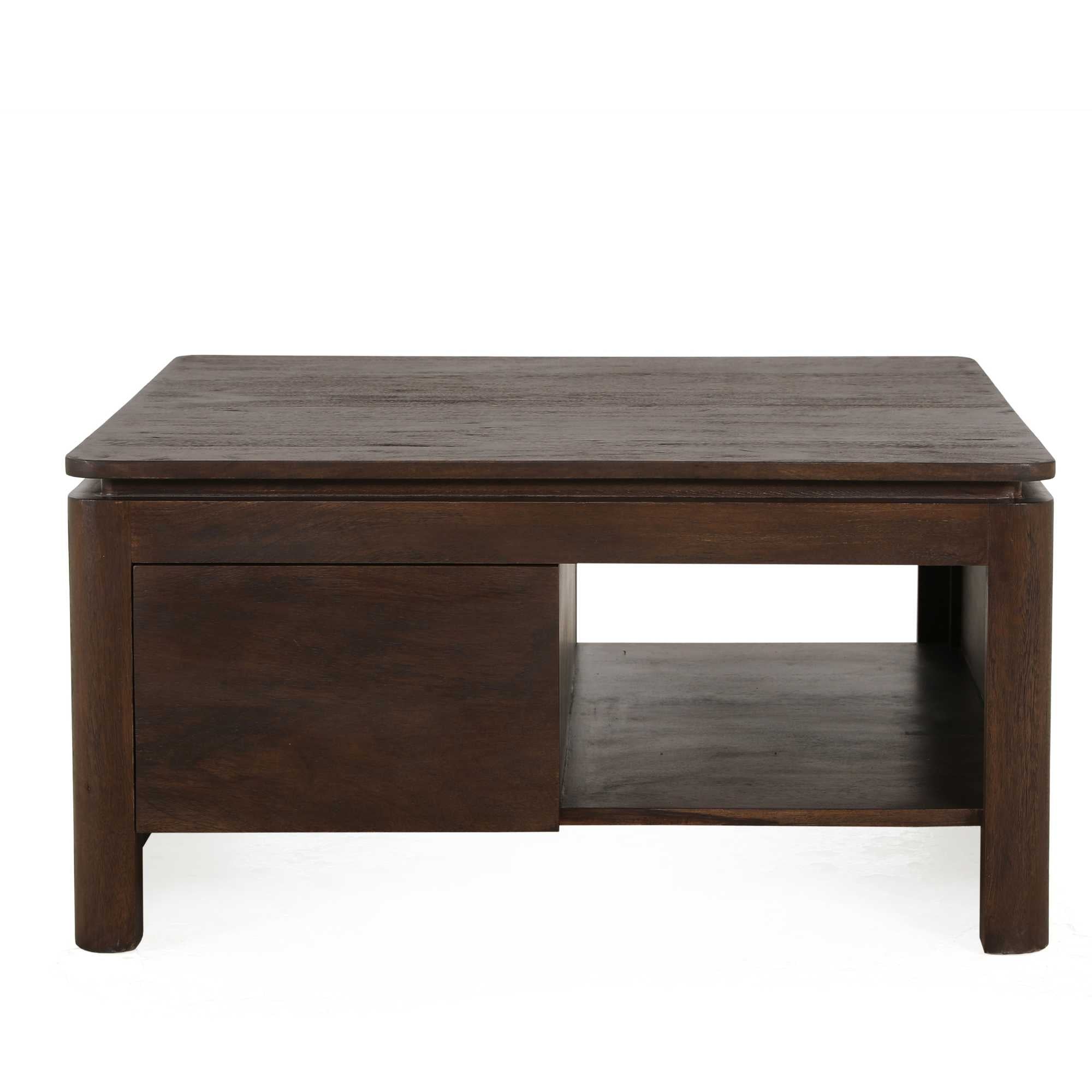 Vierkante Salontafel Dallas Bruin Mangohout 80 cm - Industrieelinhuis.nl