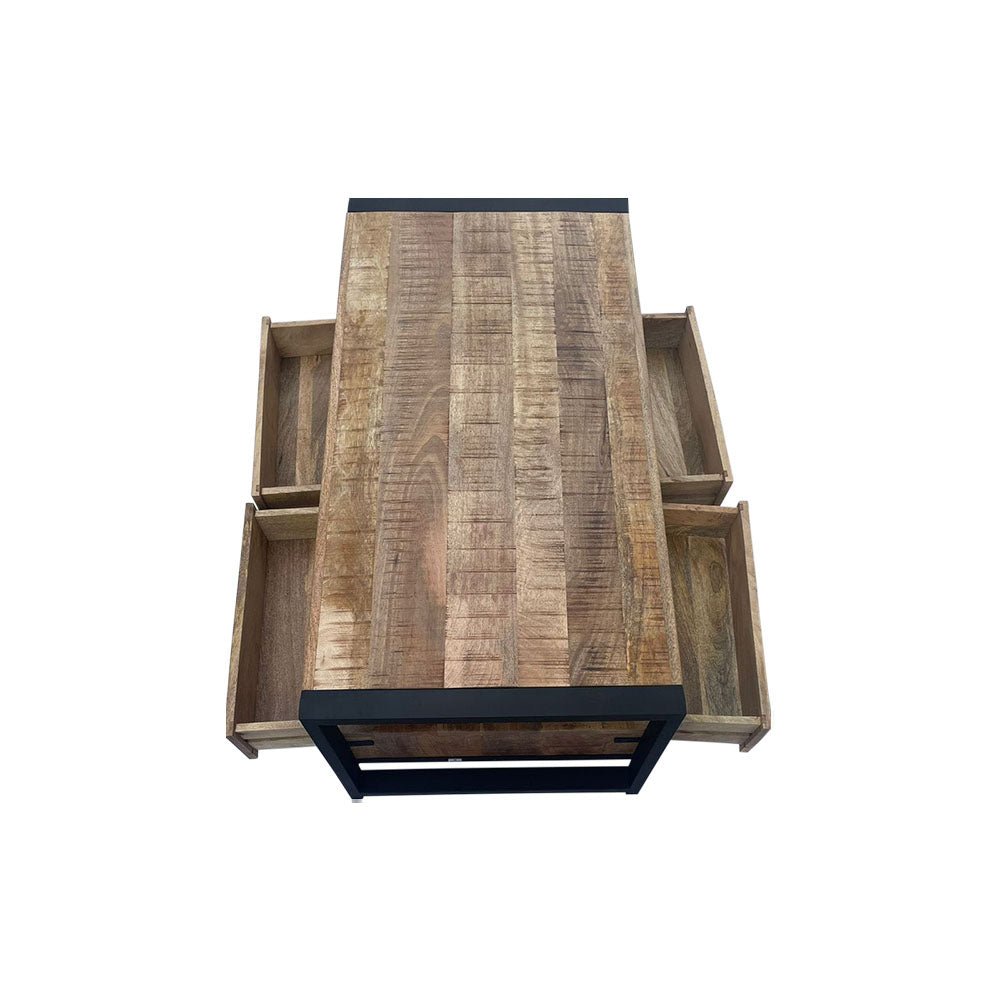 Salontafel Boaz met 4 lades | 120 cm - Industrieelinhuis.nl