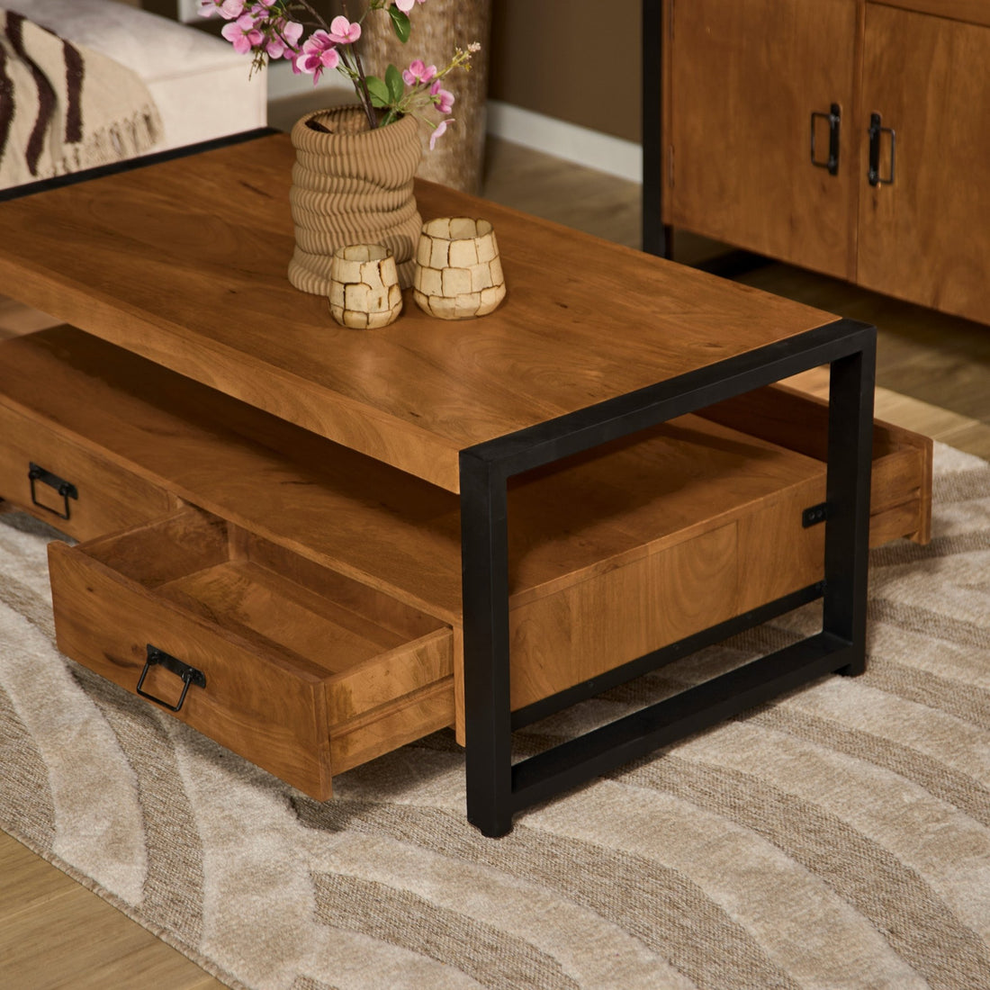 Salontafel Boaz met 4 lades | 120 cm - Industrieelinhuis.nl