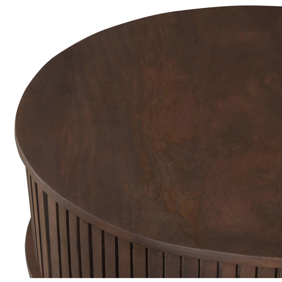 Salontafel Madison Walnut | 80 cm | Rond - Industrieelinhuis.nl