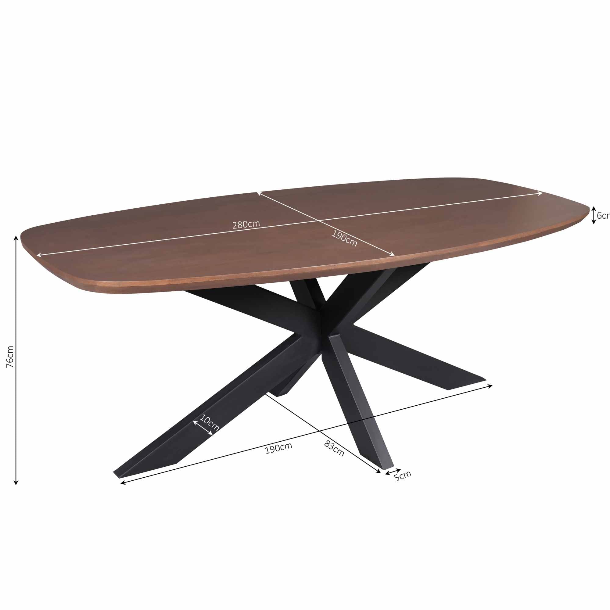 Eettafel Madison Ovaal Walnoot 240 cm