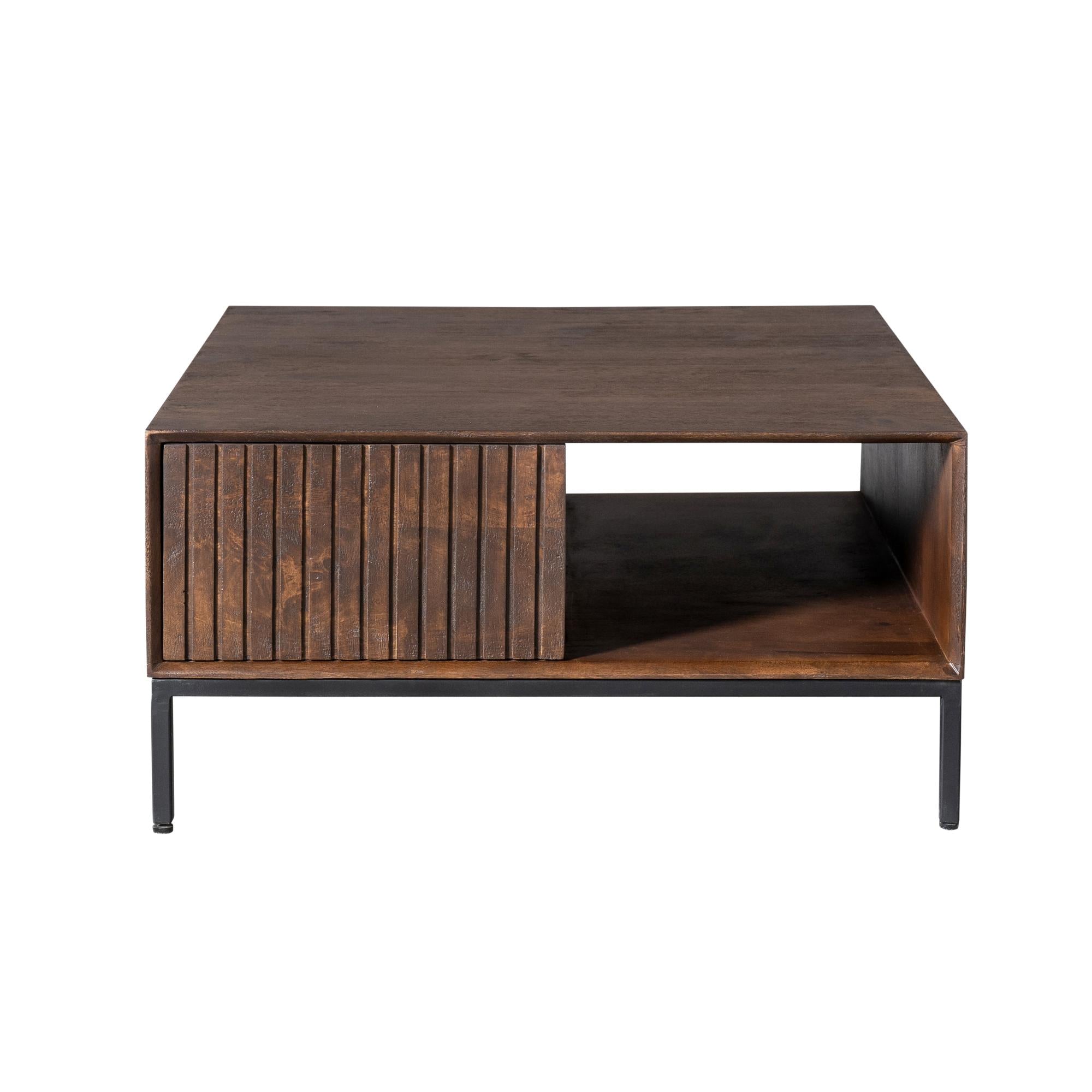 Salontafel Madison Brown | 80 cm | Vierkant - Industrieelinhuis.nl