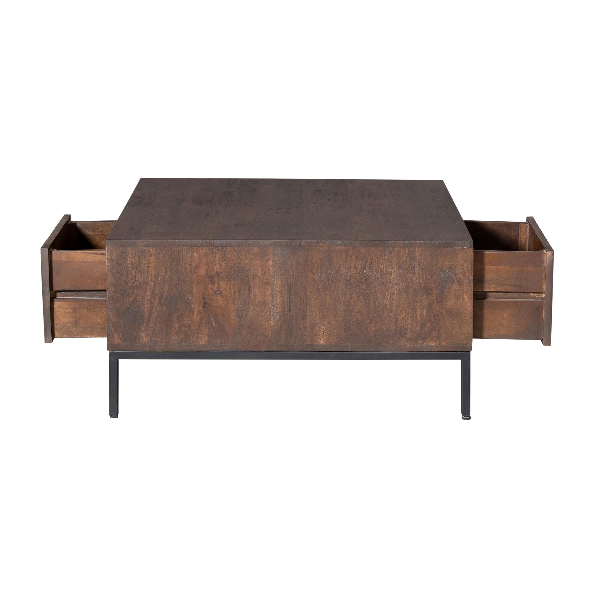 Salontafel Madison Brown | 80 cm | Vierkant - Industrieelinhuis.nl