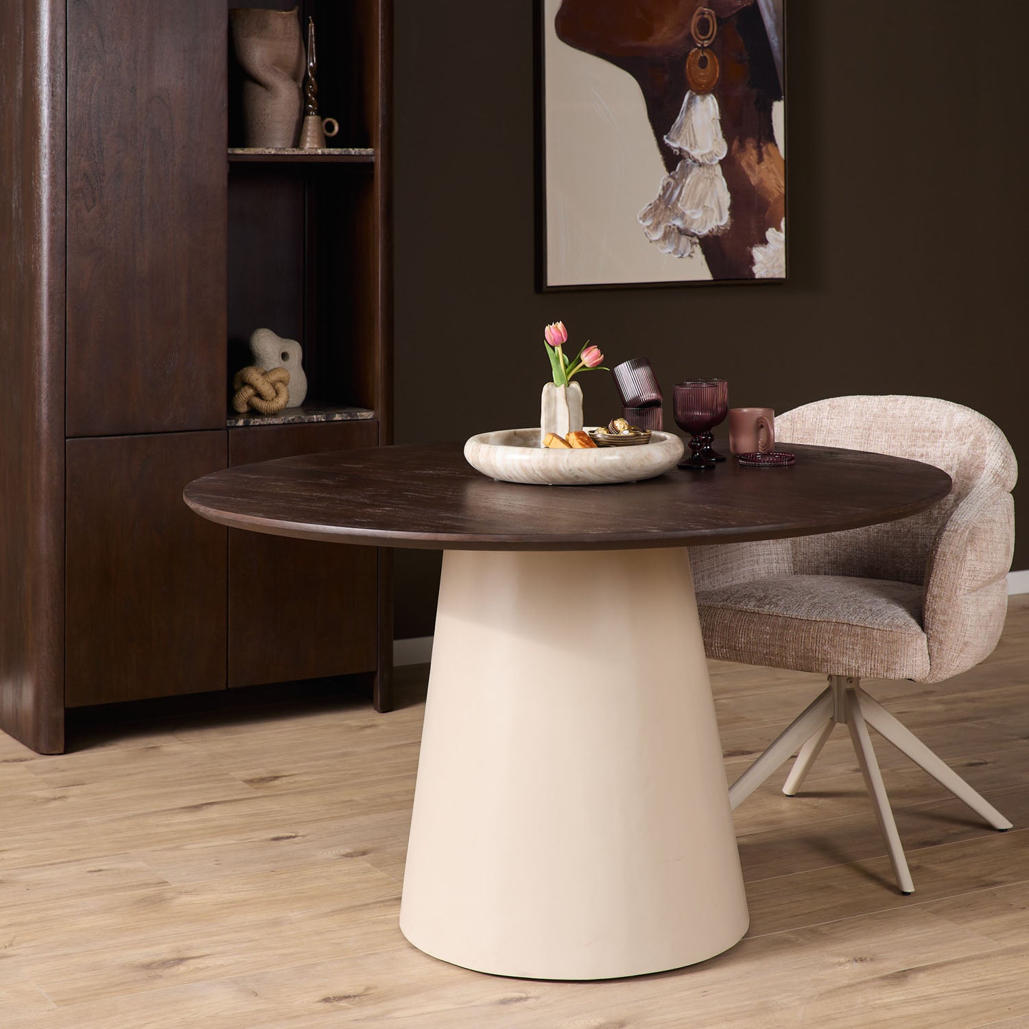 Eettafel Madison Brown | 130 cm - Industrieelinhuis.nl