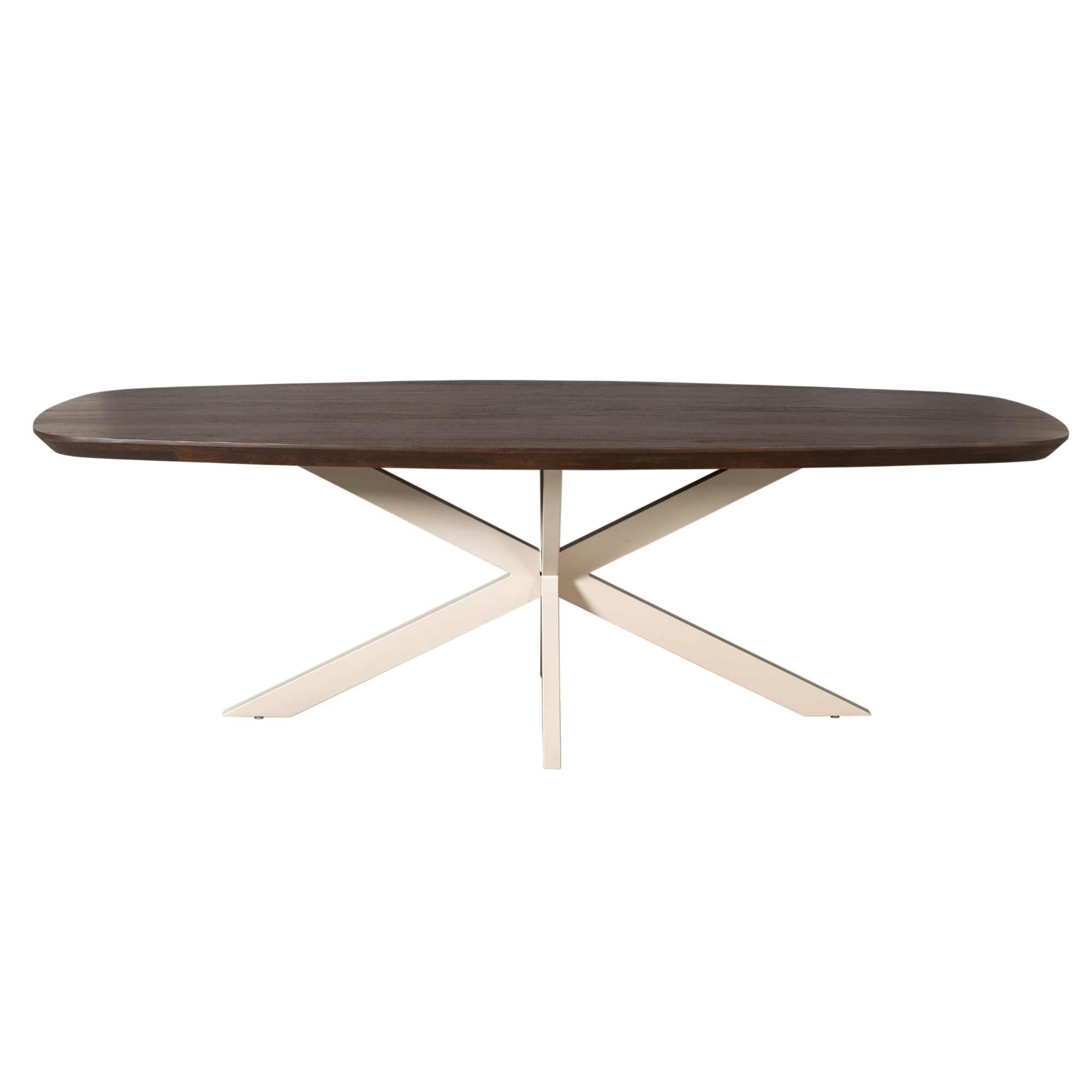 Eettafel Madison Brown | 240 cm | Deens Ovaal | Poot Sand - Industrieelinhuis.nl