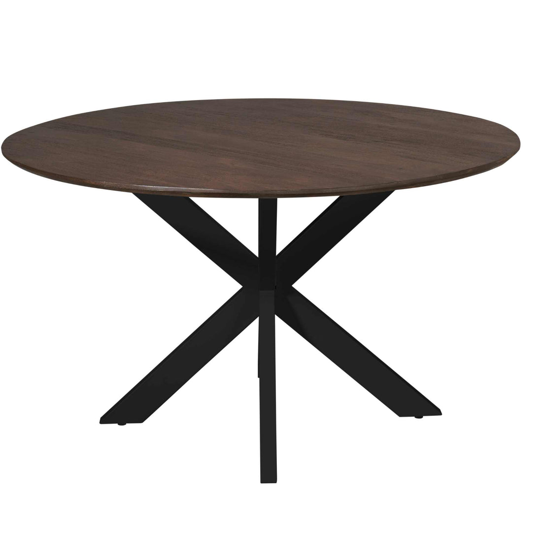 Eettafel Madison Brown | 130 cm | Poot Black - Industrieelinhuis.nl