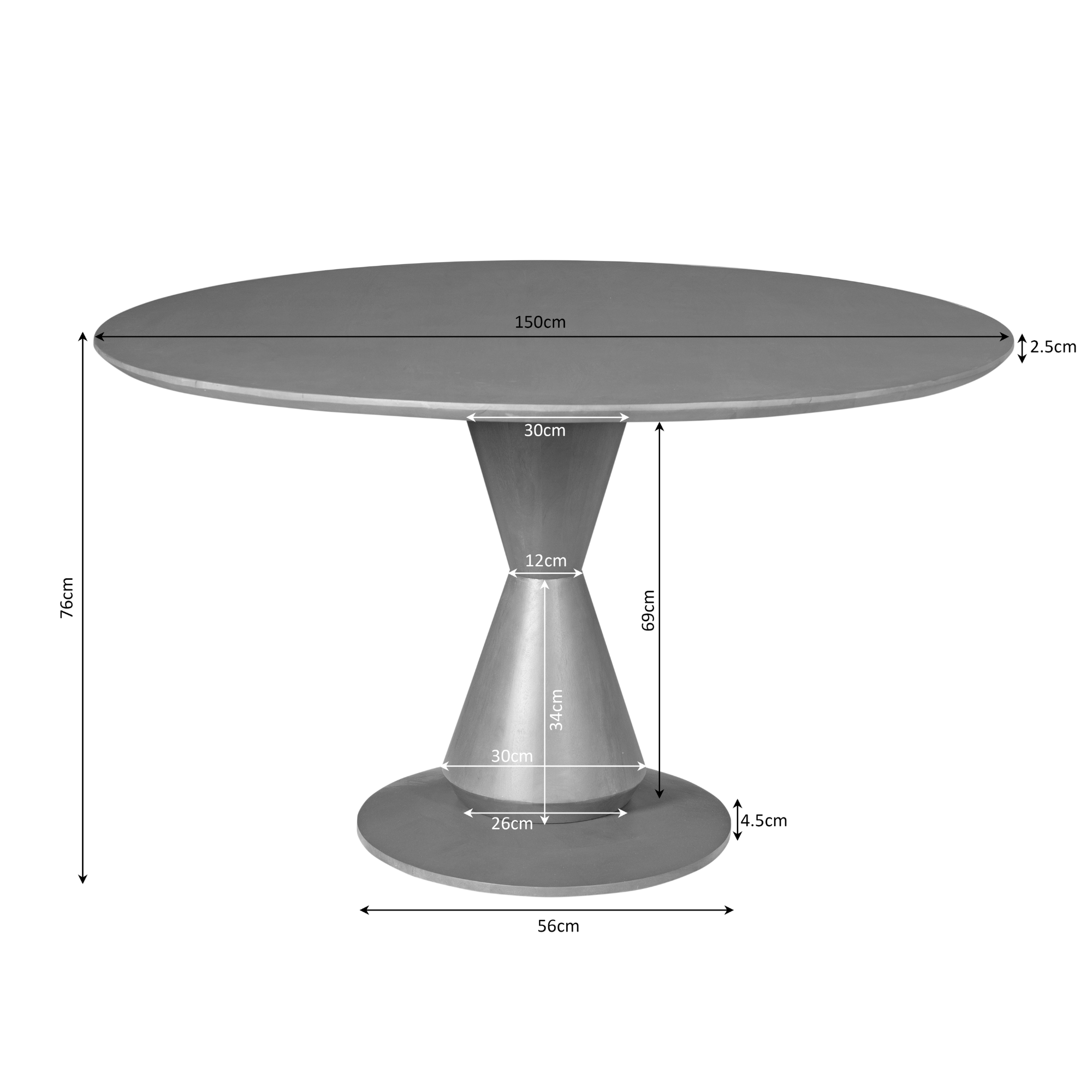 Eettafel Rond Lima Brown 150cm