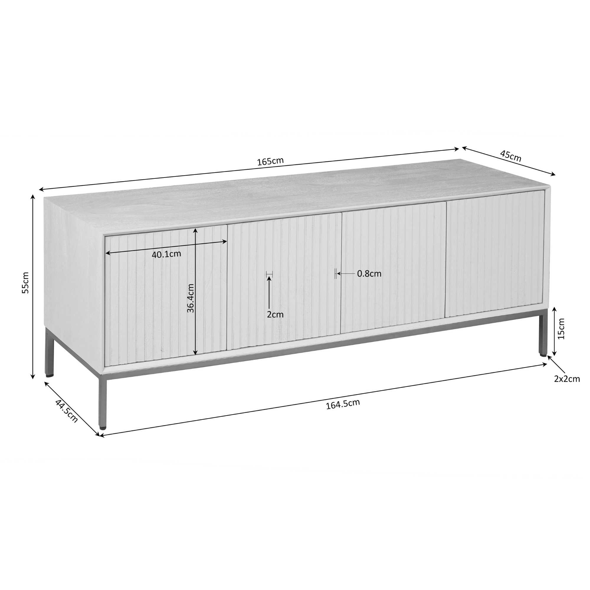 Tv meubel Madison Natural 165 cm - Industrieelinhuis.nl