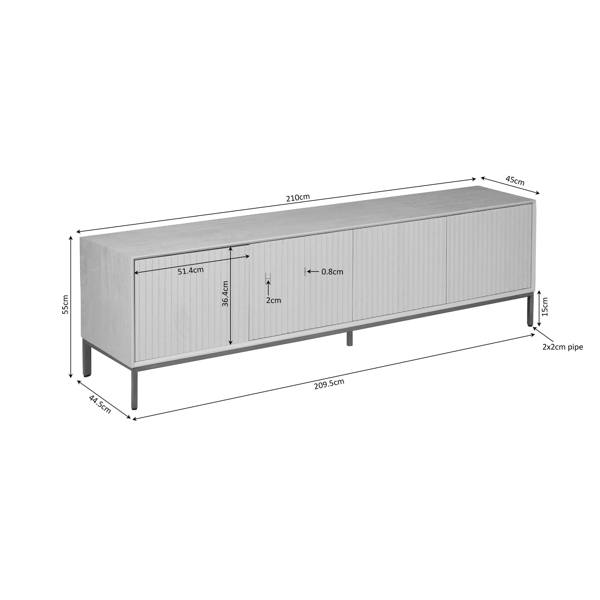 Tv meubel Madison Natural 210 cm - Industrieelinhuis.nl