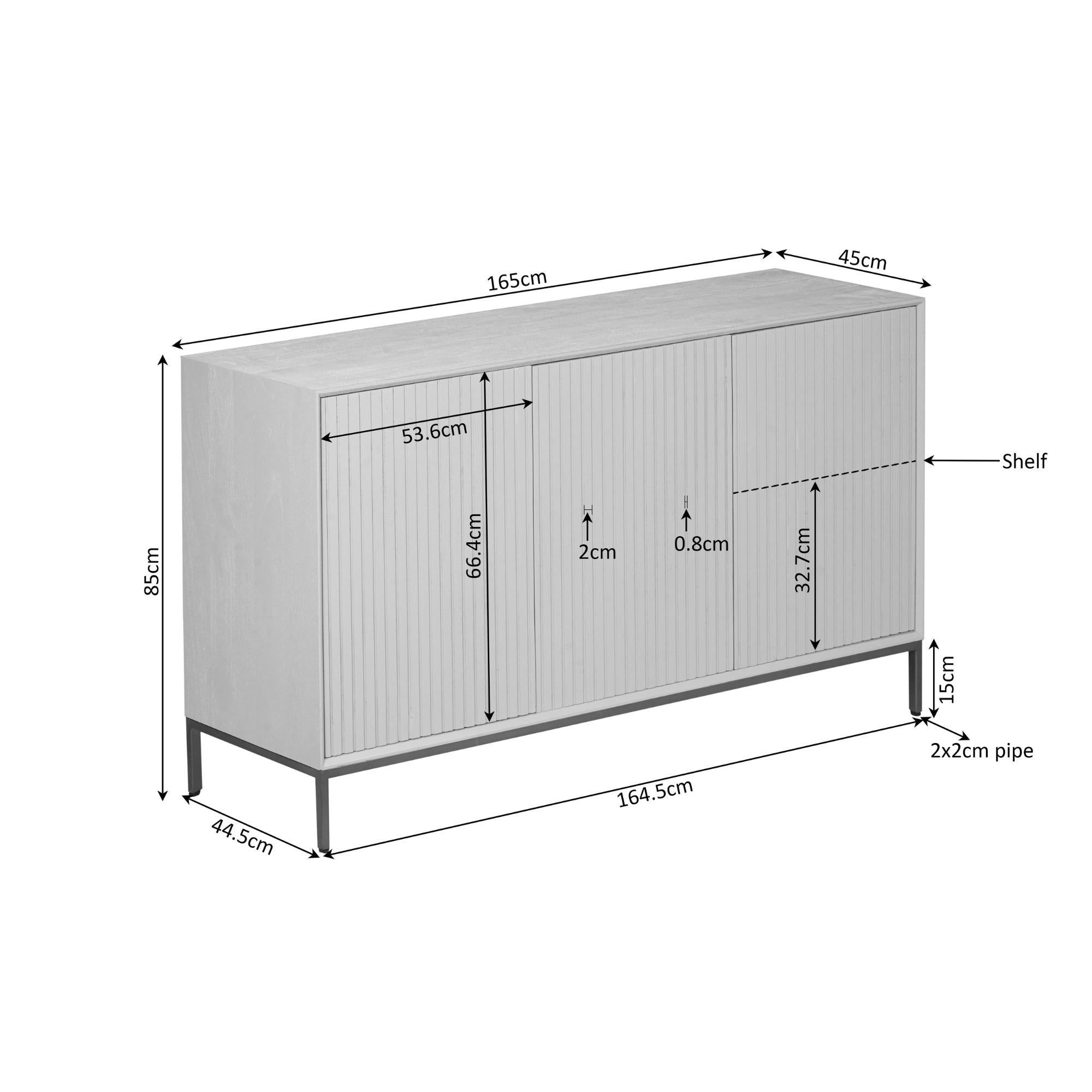 Dressoir Madison Natural 165 cm - Industrieelinhuis.nl