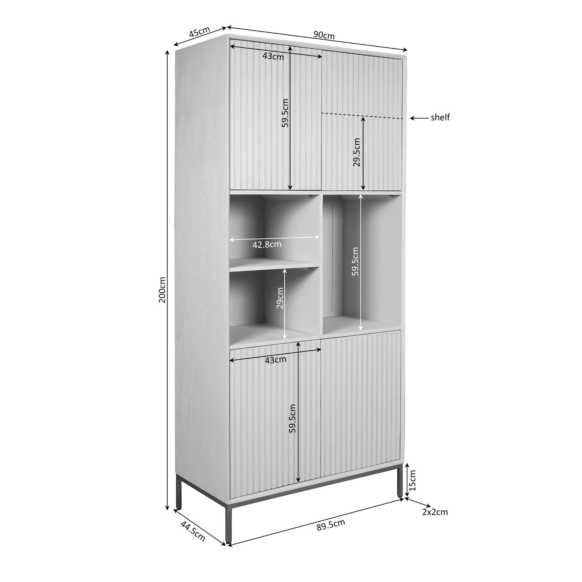 Vakkenkast Madison Natural 90 cm - Industrieelinhuis.nl