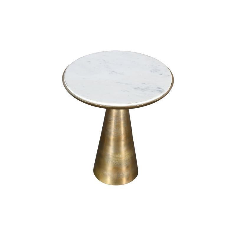 Bijzettafel Essy White marble | 45 cm - Industrieelinhuis.nl