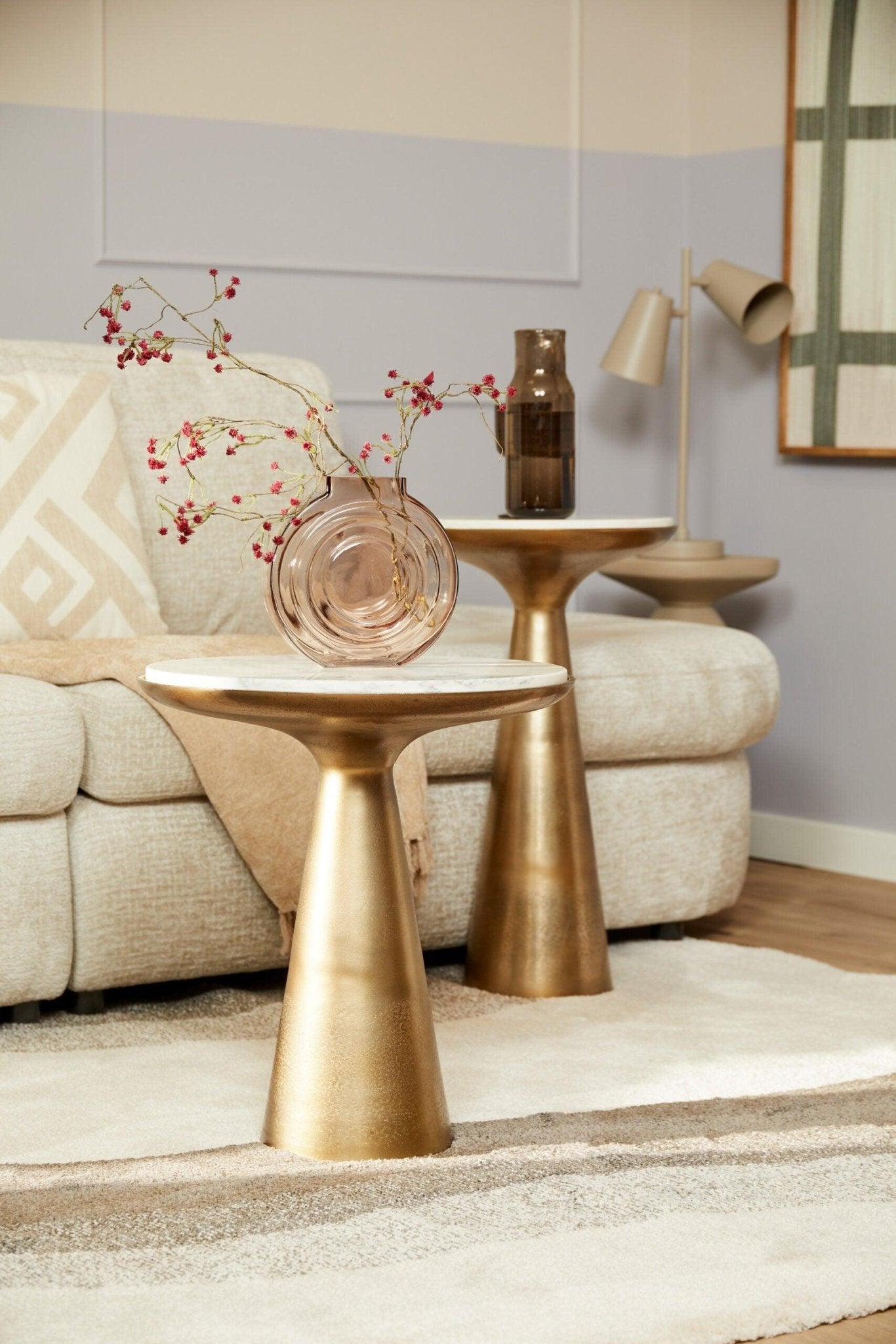 Bijzettafel Essy White marble | 45 cm - Industrieelinhuis.nl