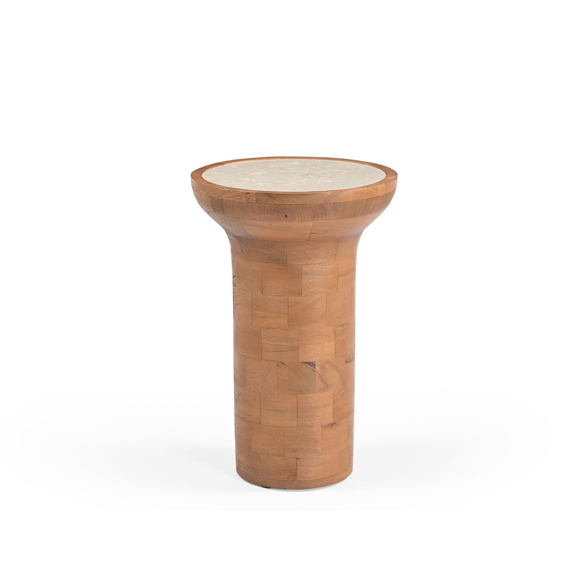Bijzettafel Zoë Naturel Travertin 33 cm - Industrieelinhuis.nl