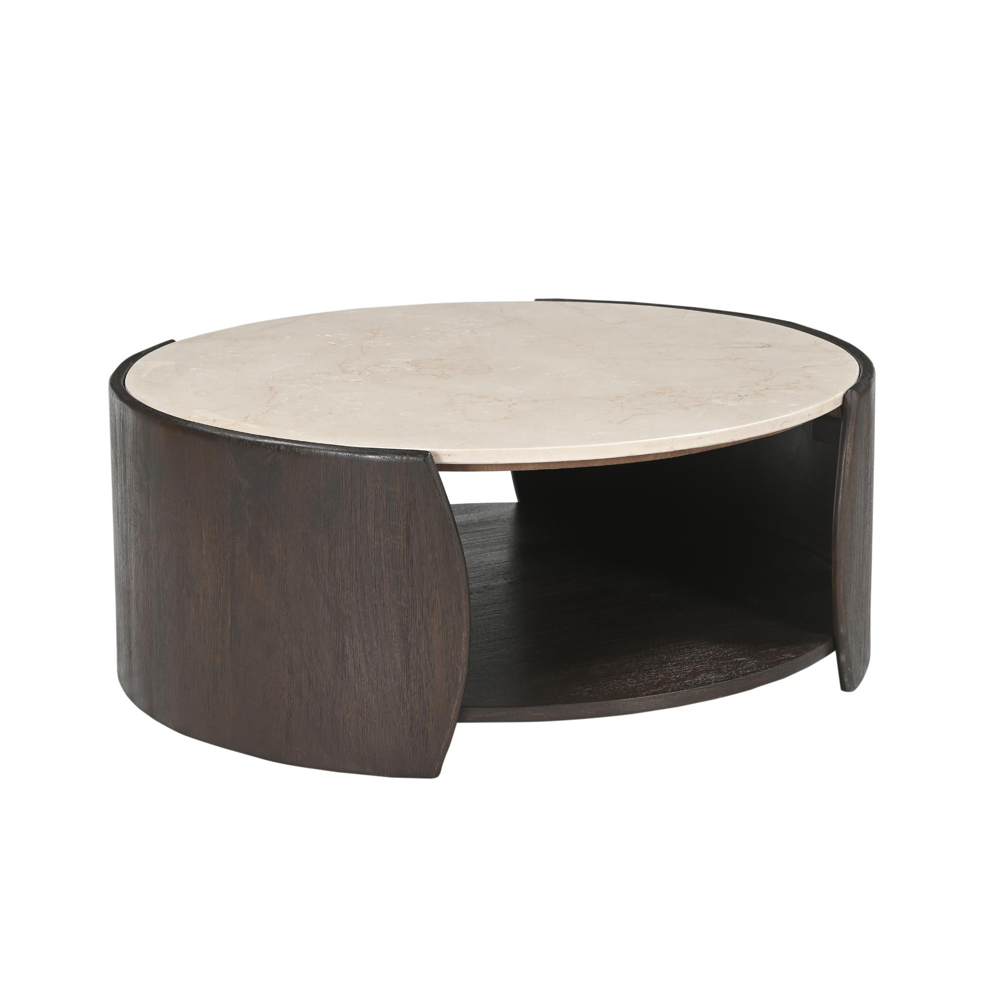 Salontafel Rune Botticino marmer 80 cm - Industrieelinhuis.nl