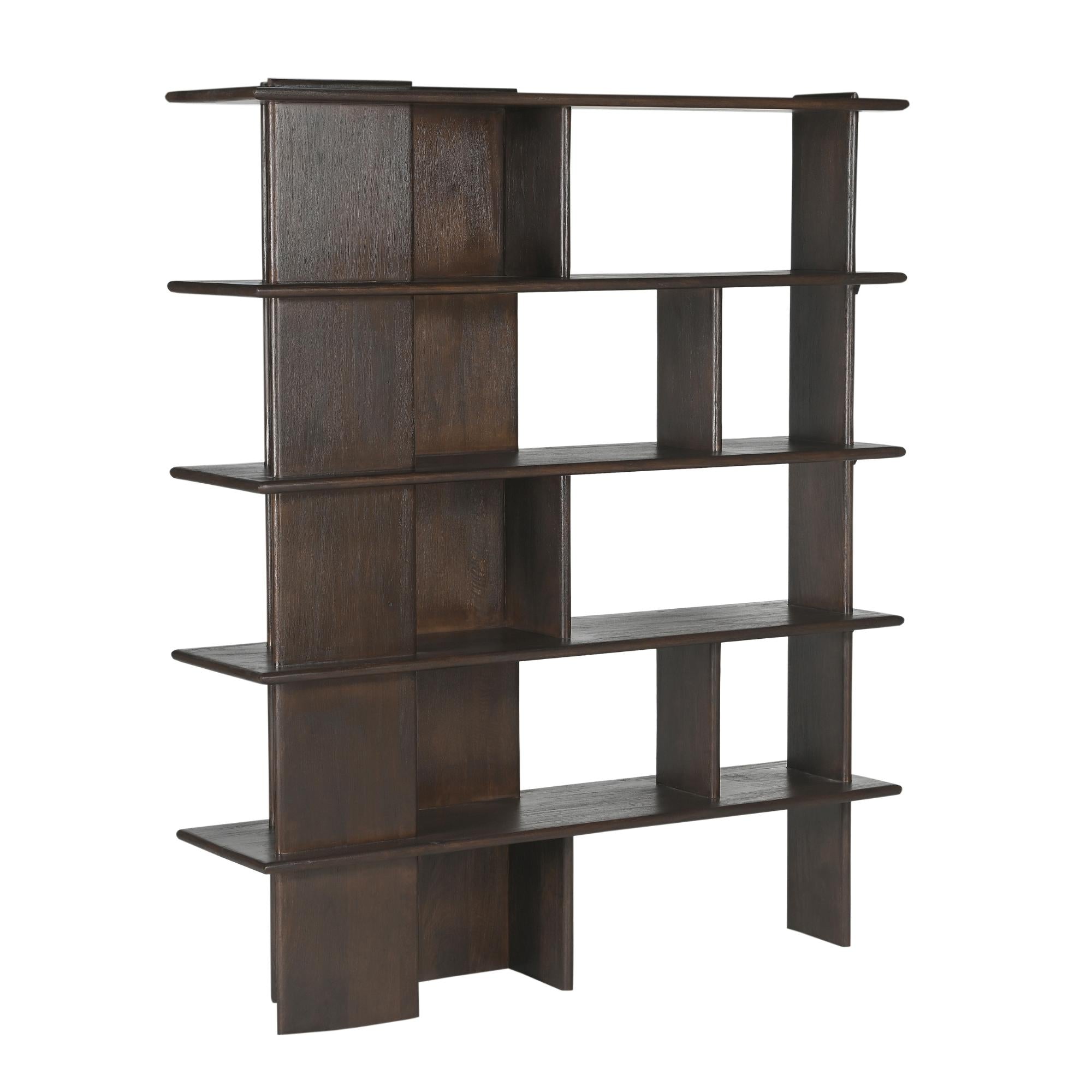 Boekenkast Finn Mangohout Bruin 180 cm - Industrieelinhuis.nl