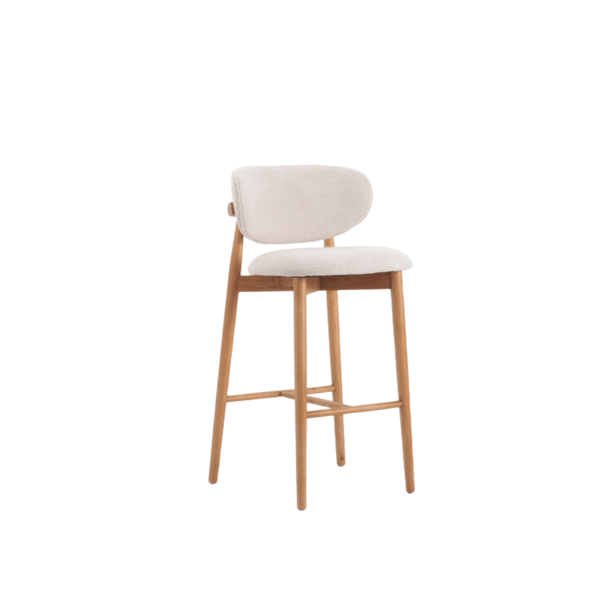 Japandi Barkruk Ella Beige/Eiken