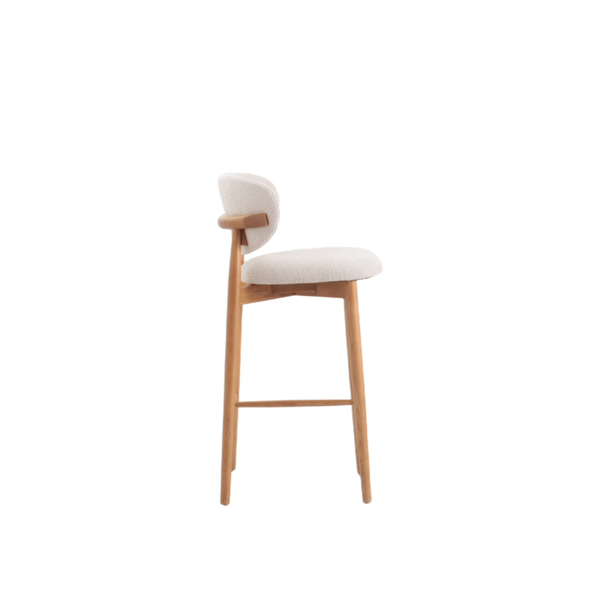 Japandi Barkruk Ella Beige/Eiken
