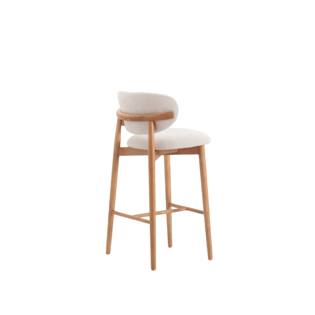 Japandi Barkruk Ella Beige/Eiken