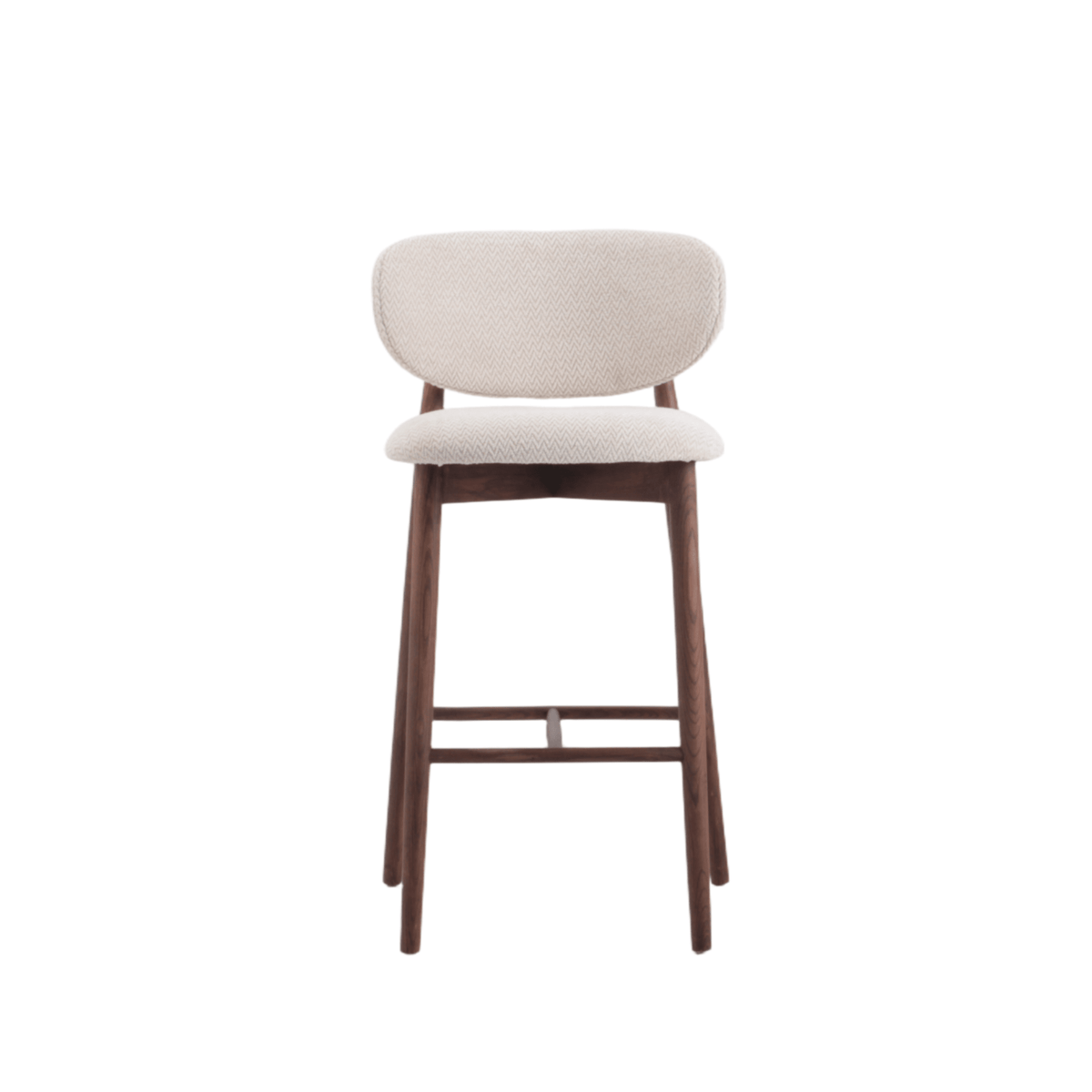 Japandi Barkruk Ella Beige/Walnoot