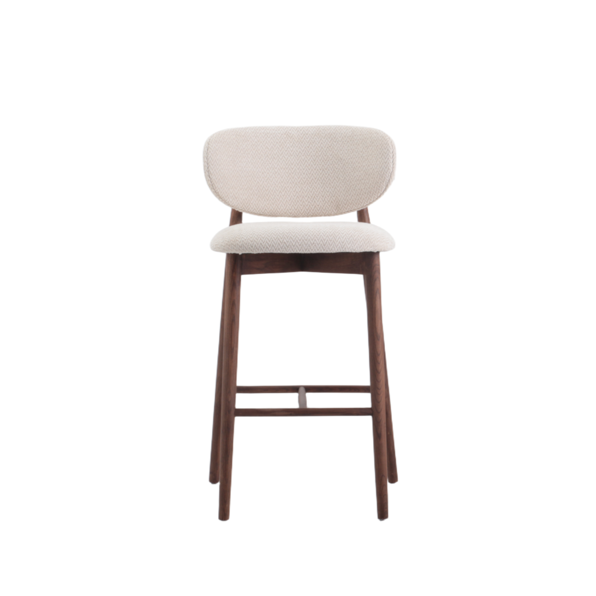 Japandi Barkruk Ella Beige/Walnoot