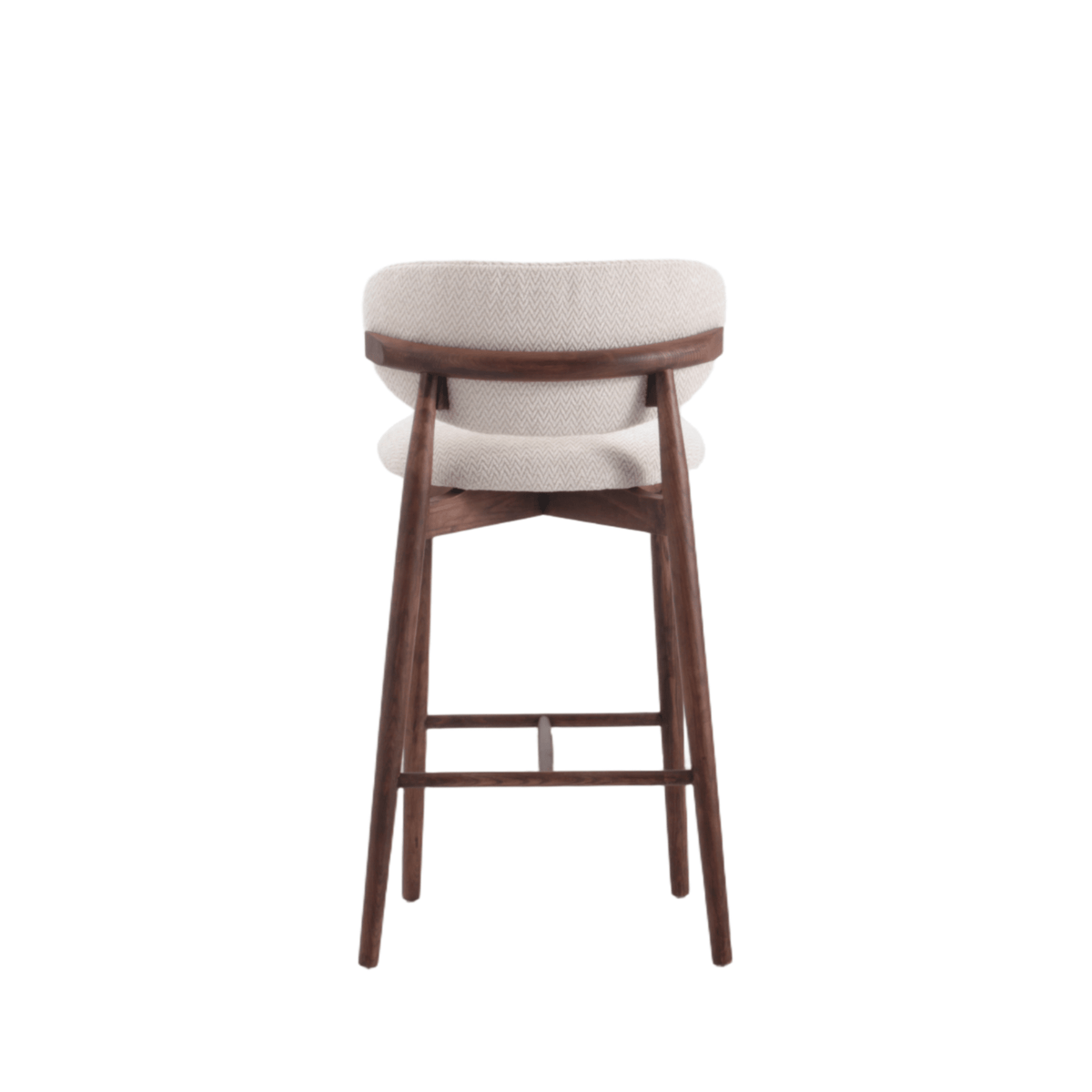 Japandi Barkruk Ella Beige/Walnoot