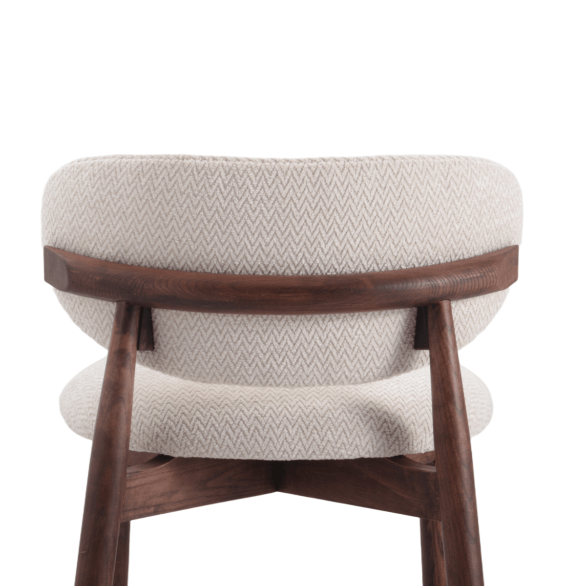 Japandi Barkruk Ella Beige/Walnoot