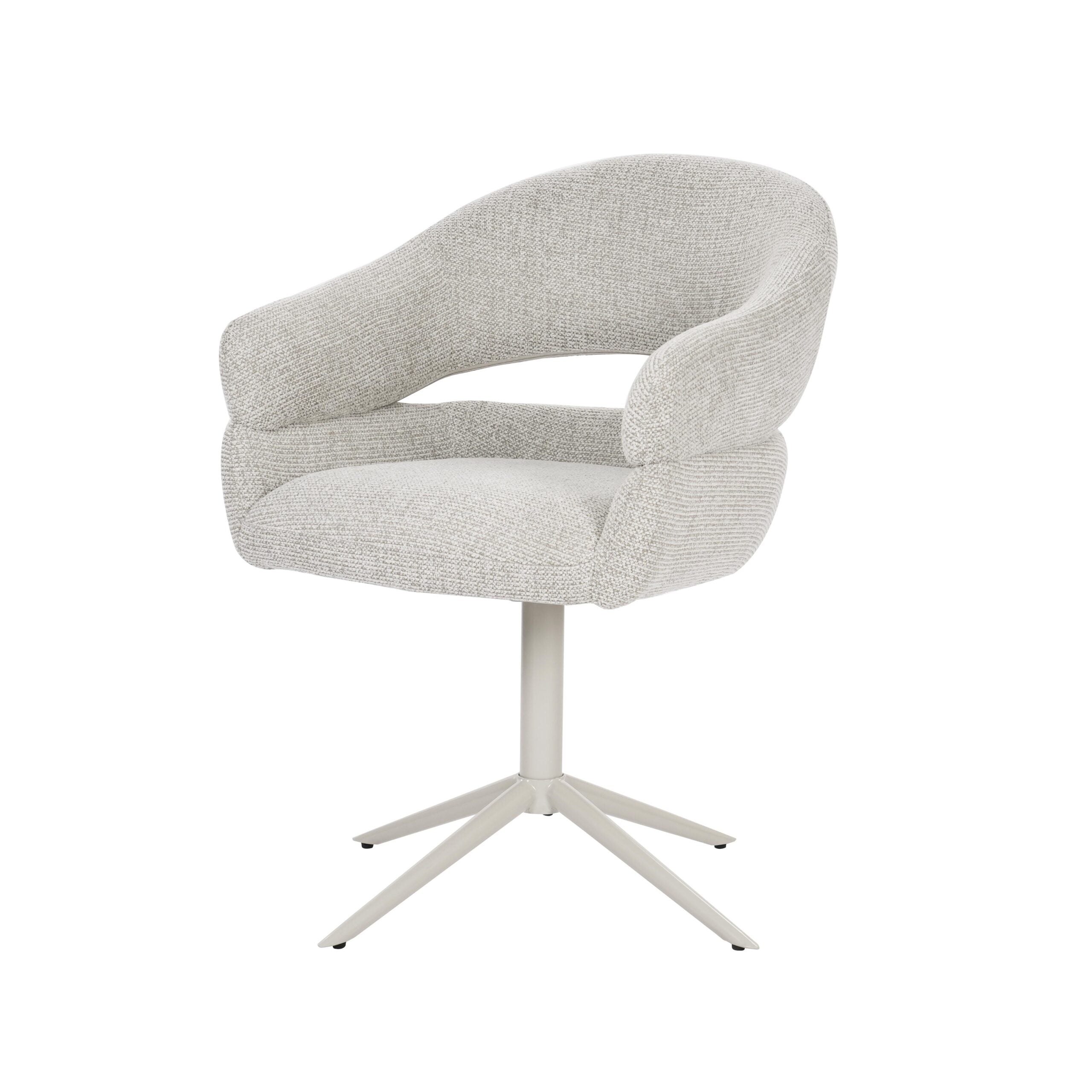 Draaibare eetkamerstoel Lily Beige - Industrieelinhuis.nl
