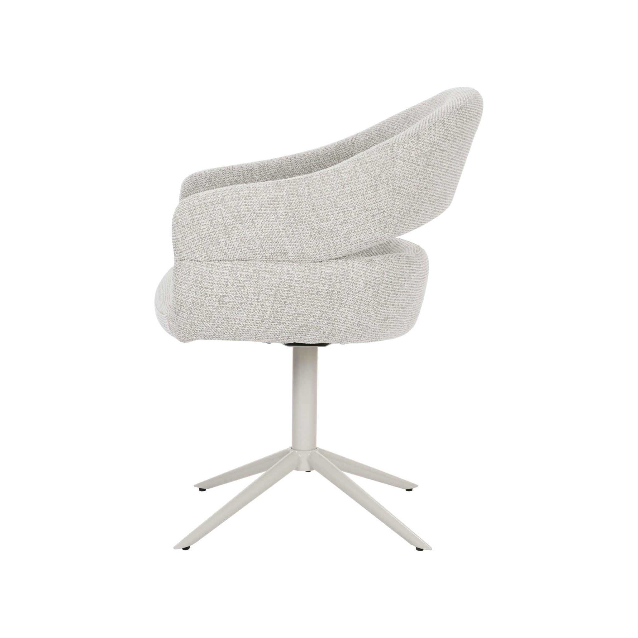 Draaibare eetkamerstoel Lily Beige - Industrieelinhuis.nl