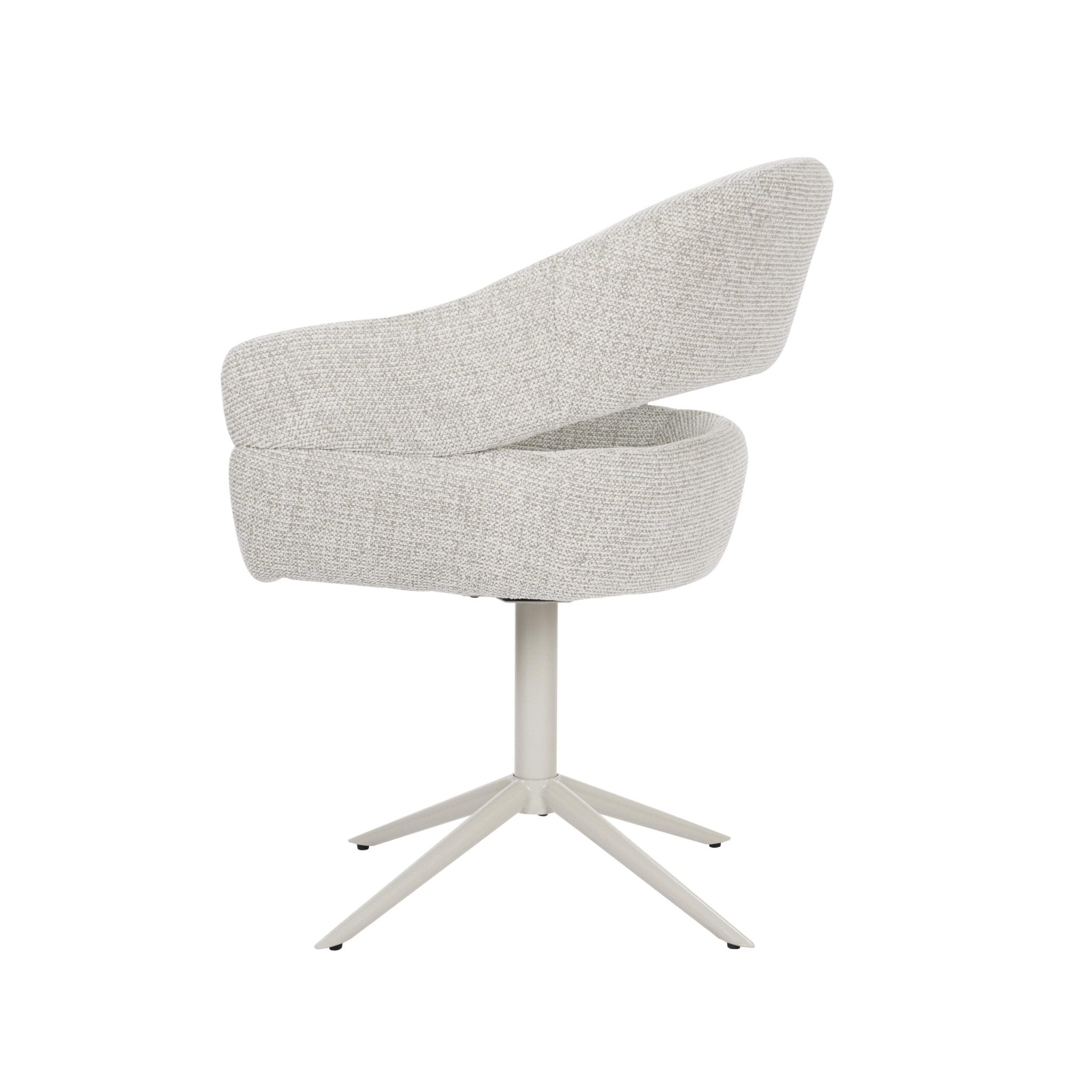 Draaibare eetkamerstoel Lily Beige - Industrieelinhuis.nl