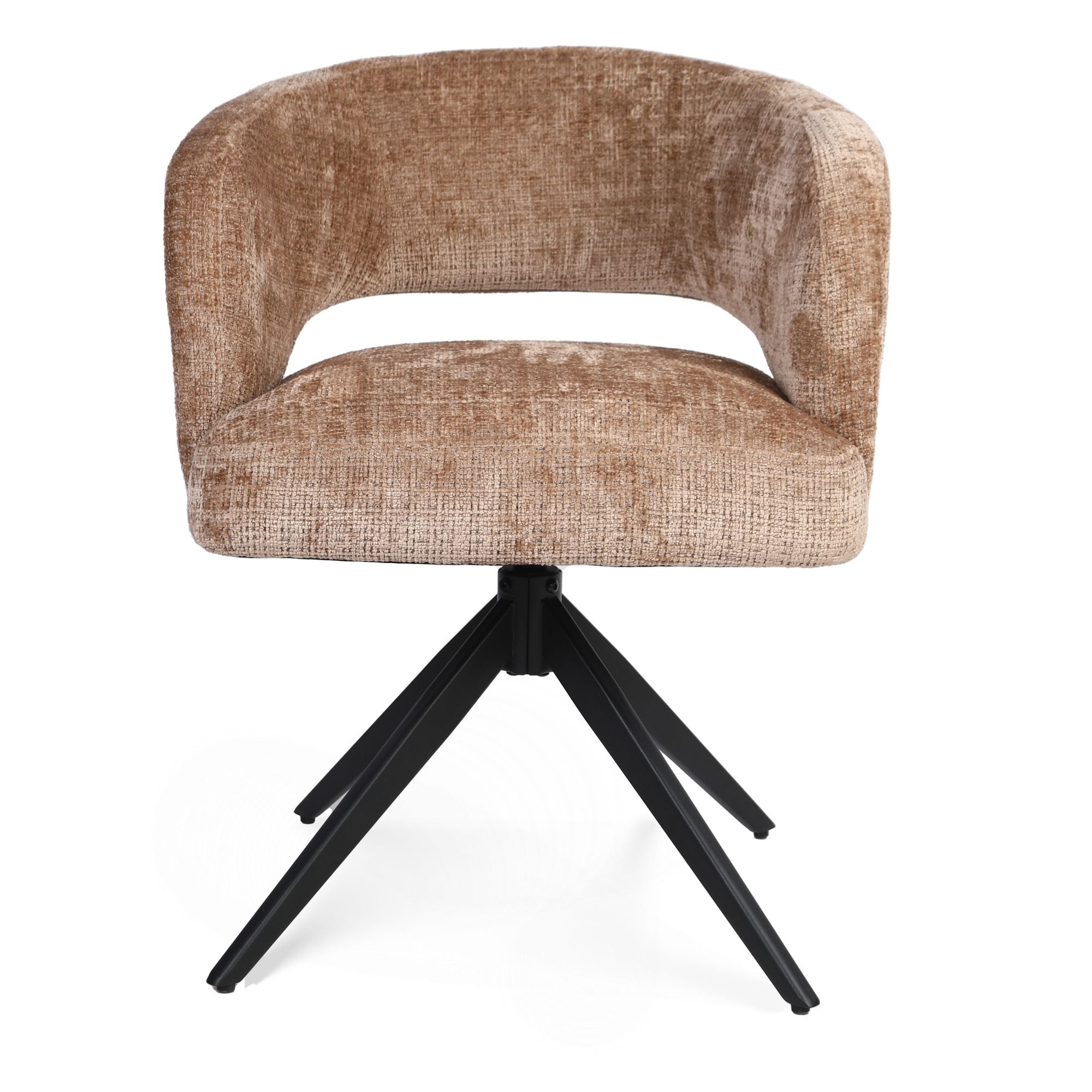 Eetkamerstoel Demi | Cinnamon | Poot Black | Met armleuning - Industrieelinhuis.nl