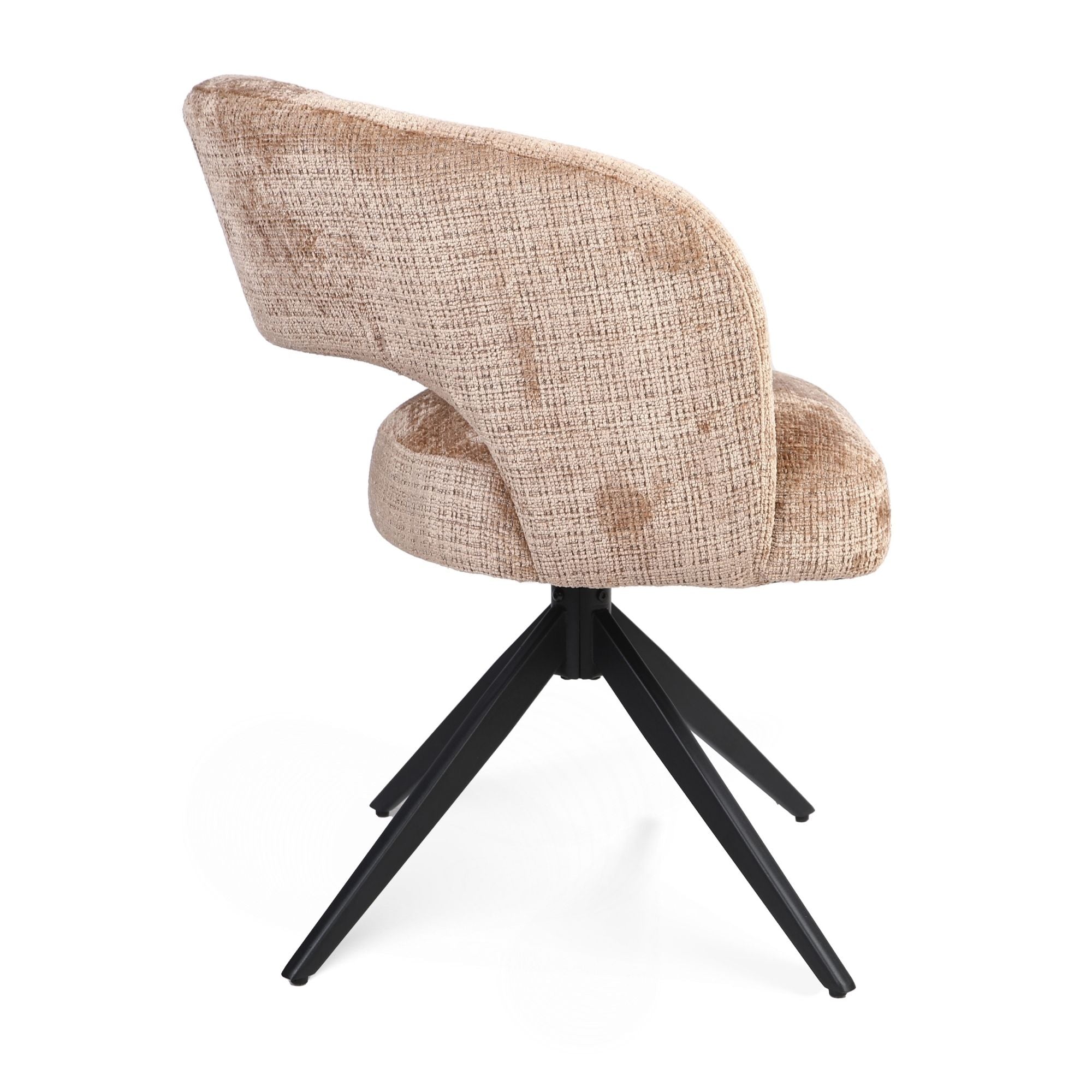 Eetkamerstoel Demi | Cinnamon | Poot Black | Met armleuning - Industrieelinhuis.nl