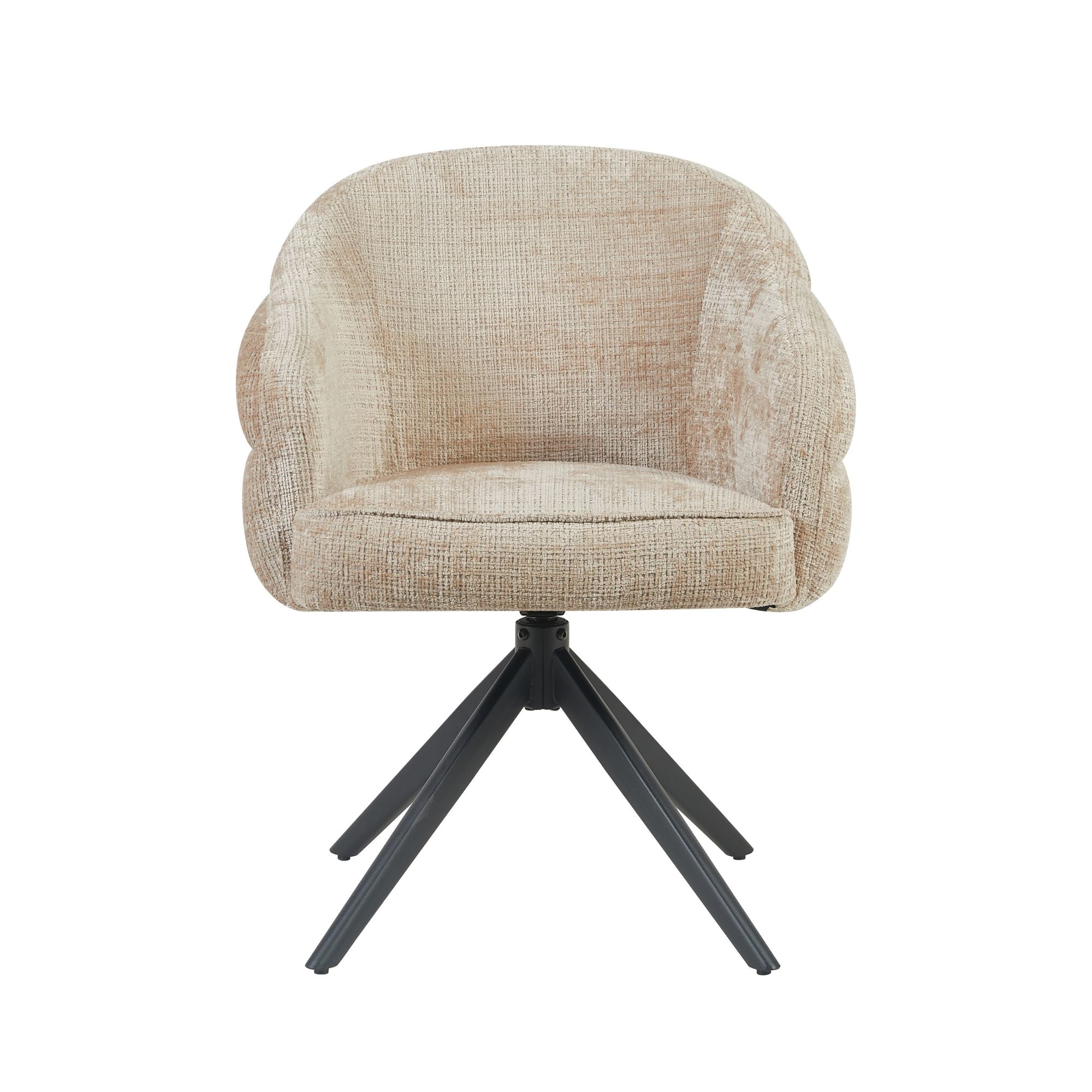 Eetkamerstoel Bella | Beige | Poot Black | Met armleuning - Industrieelinhuis.nl