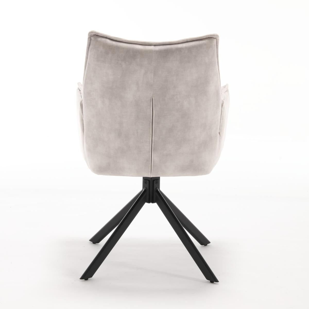 Eetkamerstoel Dani Velvet | Champagne | Met armleuning - Industrieelinhuis.nl