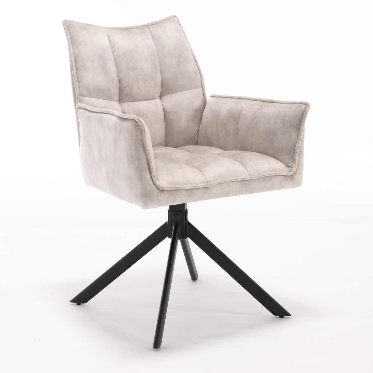 Eetkamerstoel Dani Velvet | Champagne | Met armleuning - Industrieelinhuis.nl