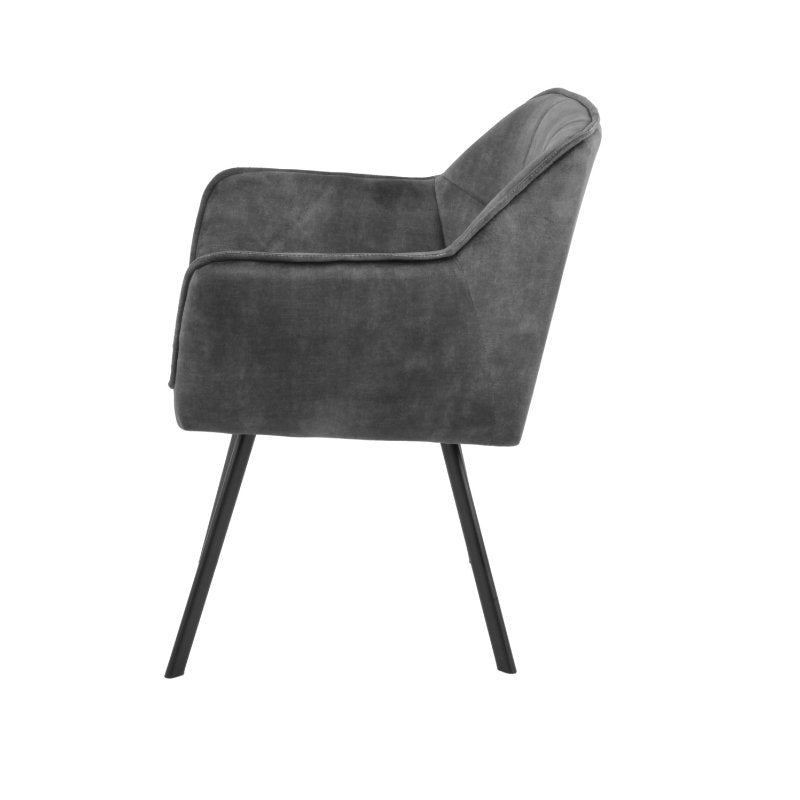 Eetkamerstoel Emma Velvet Antraciet (bestellen per 2) - Industrieelinhuis.nl