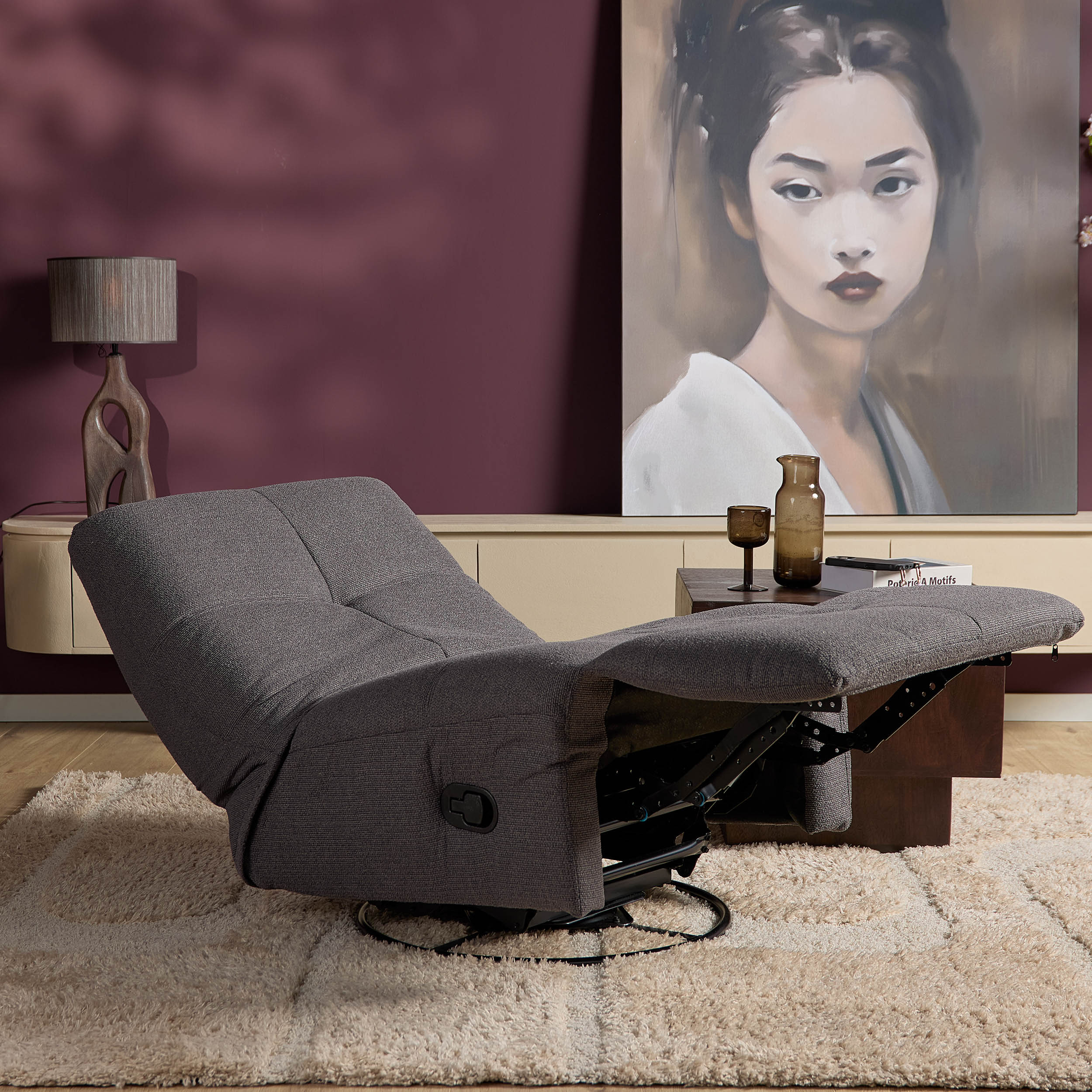 Relaxfauteuil Lazy Antraciet