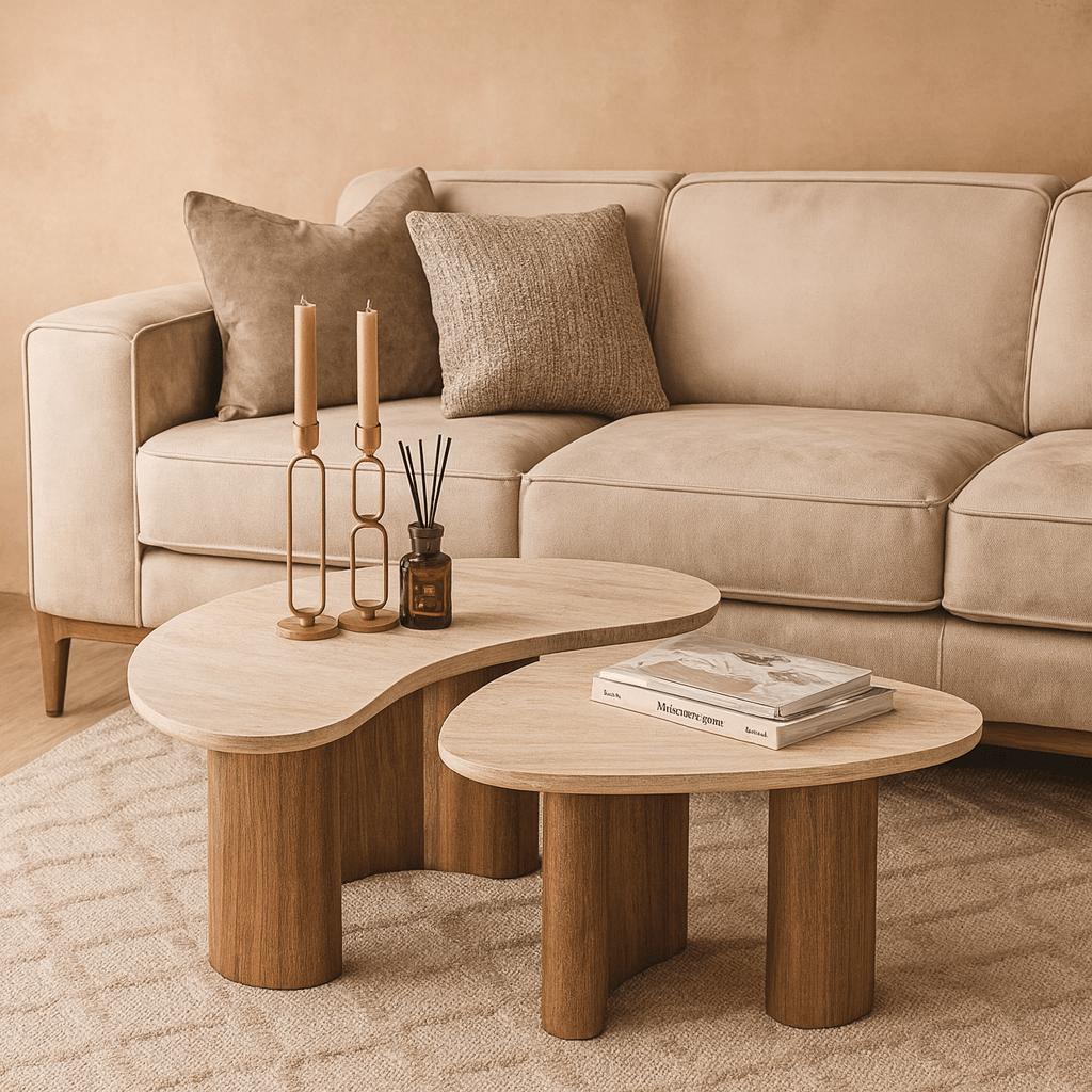 Salontafel set van 2 Trevi | Organische salontafels