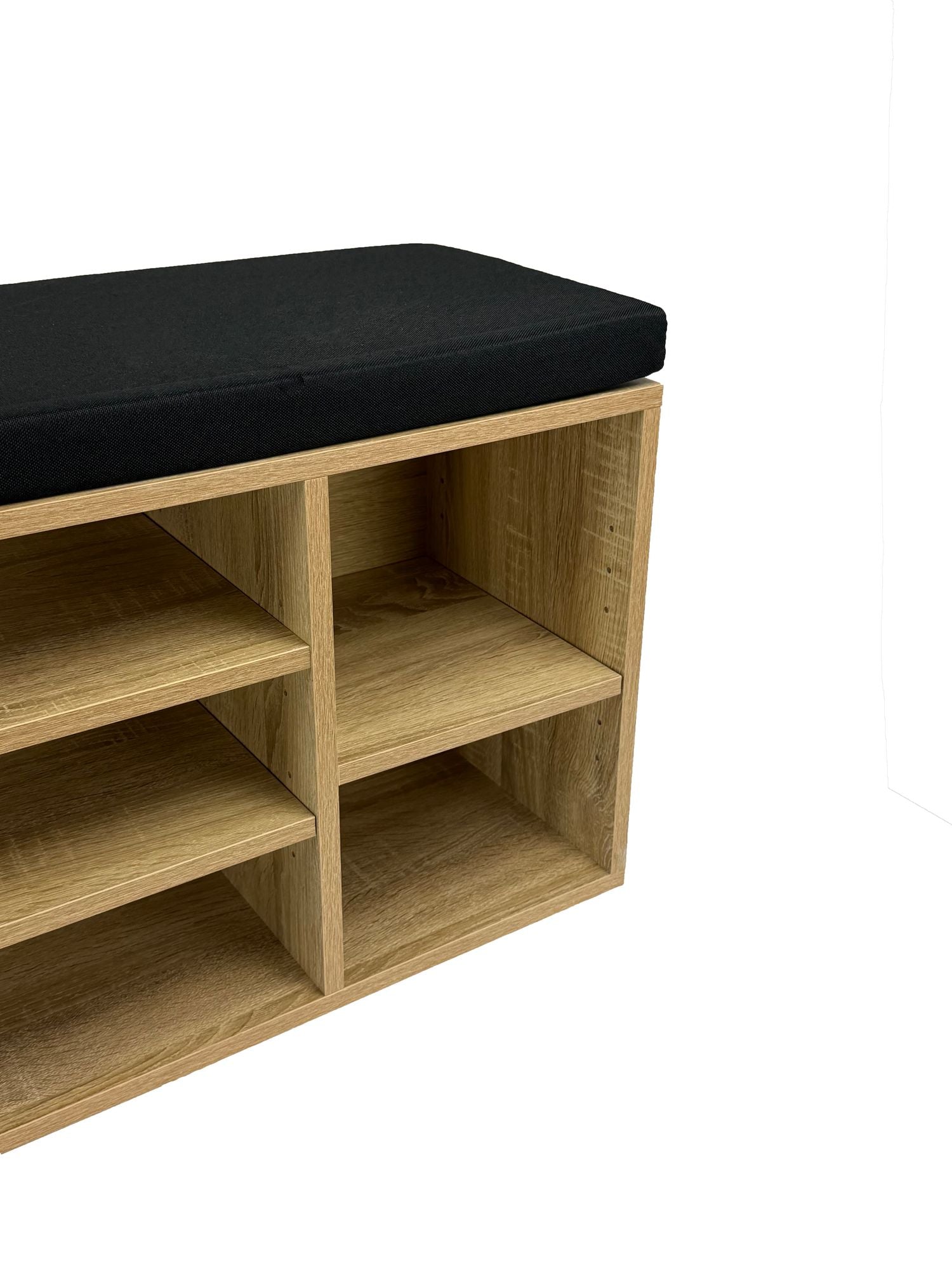 Schoenenbank Eiken met lade | 100 cm lengte | Halbankjes