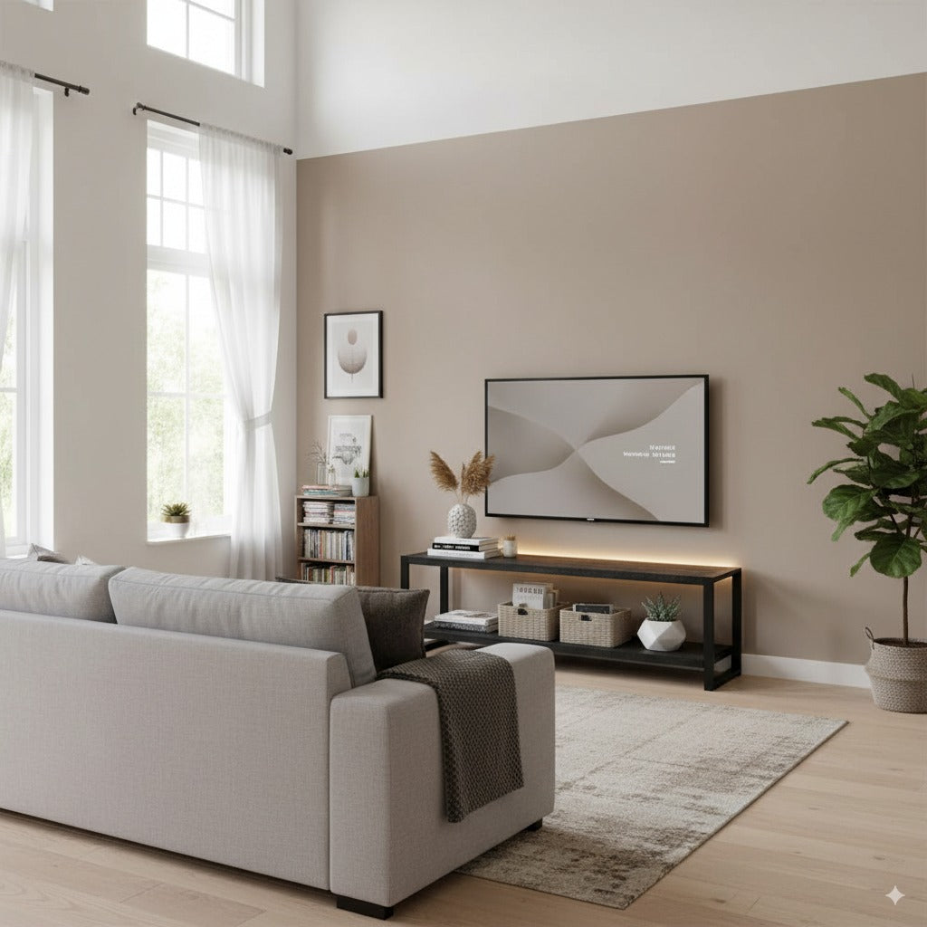 Tv meubel Britt | Zwart Mangohout en Staal | 180x40x60cm
