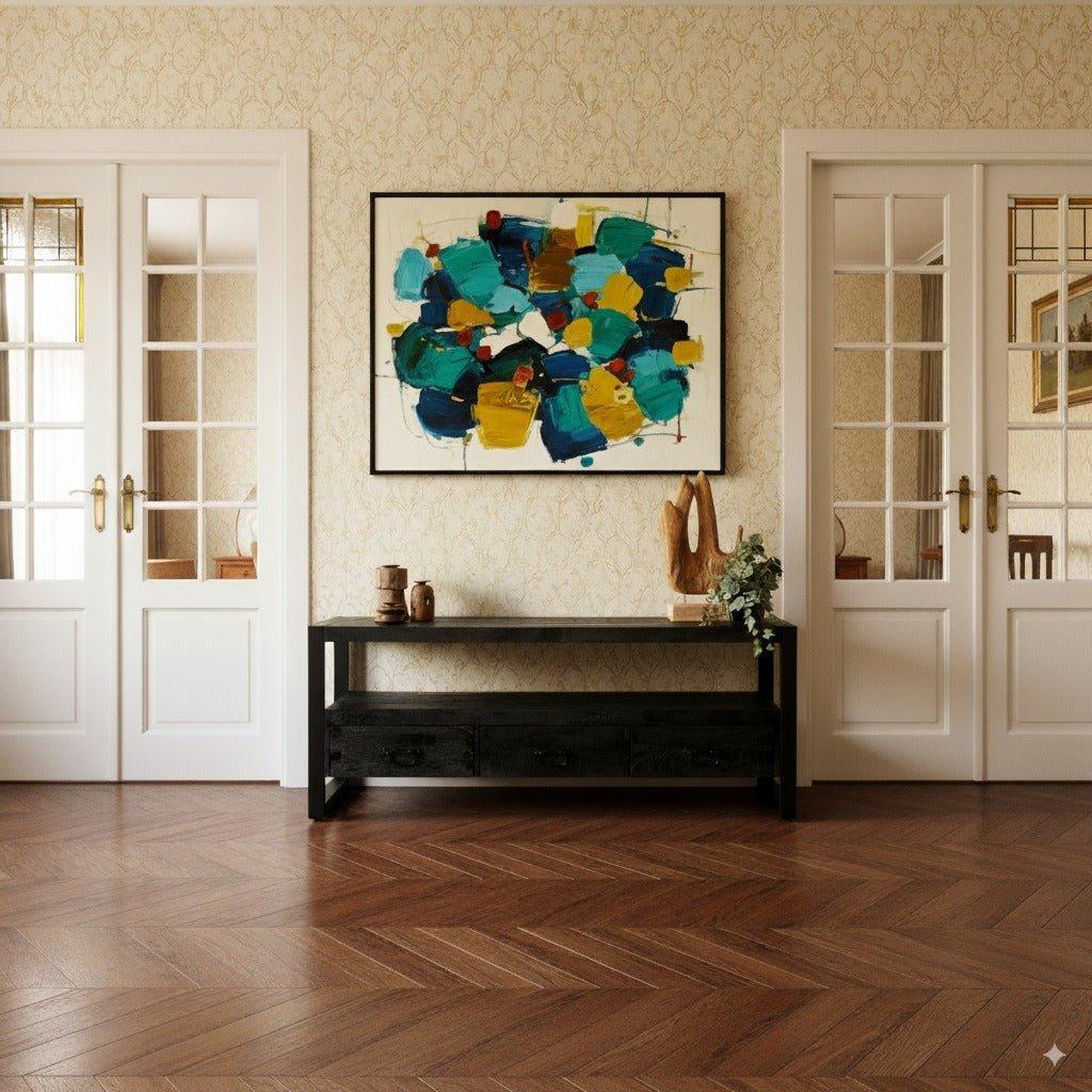 TV-meubel Britt Industrieel Design | Zwart Mangohout en Staal | 150x45x60cm - Industrieelinhuis.nl
