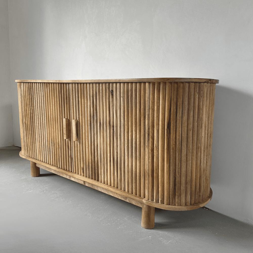 Dressoir kast Ubud met deuren Bali stijl | 160x45x75cm - Industrieelinhuis.nl