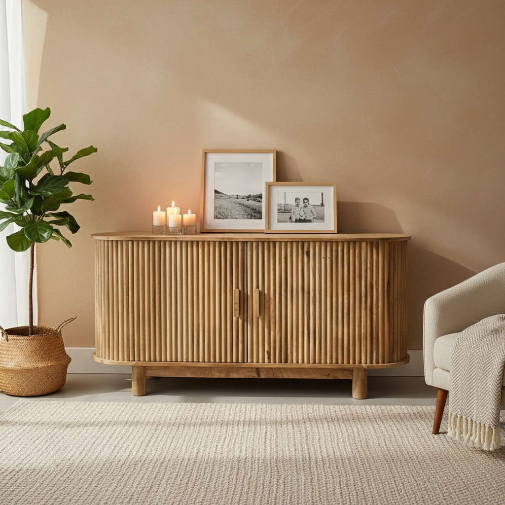 Sideboardschrank Ubud mit Türen Bali Stil | 160x45x75cm